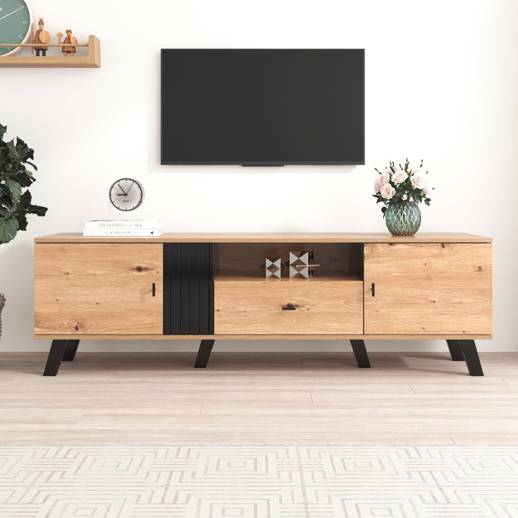 BlingBin TV-Schrank (1-St., TV-Möbel, Lowboard mit Schubladen) Größe:  170*40*50cm