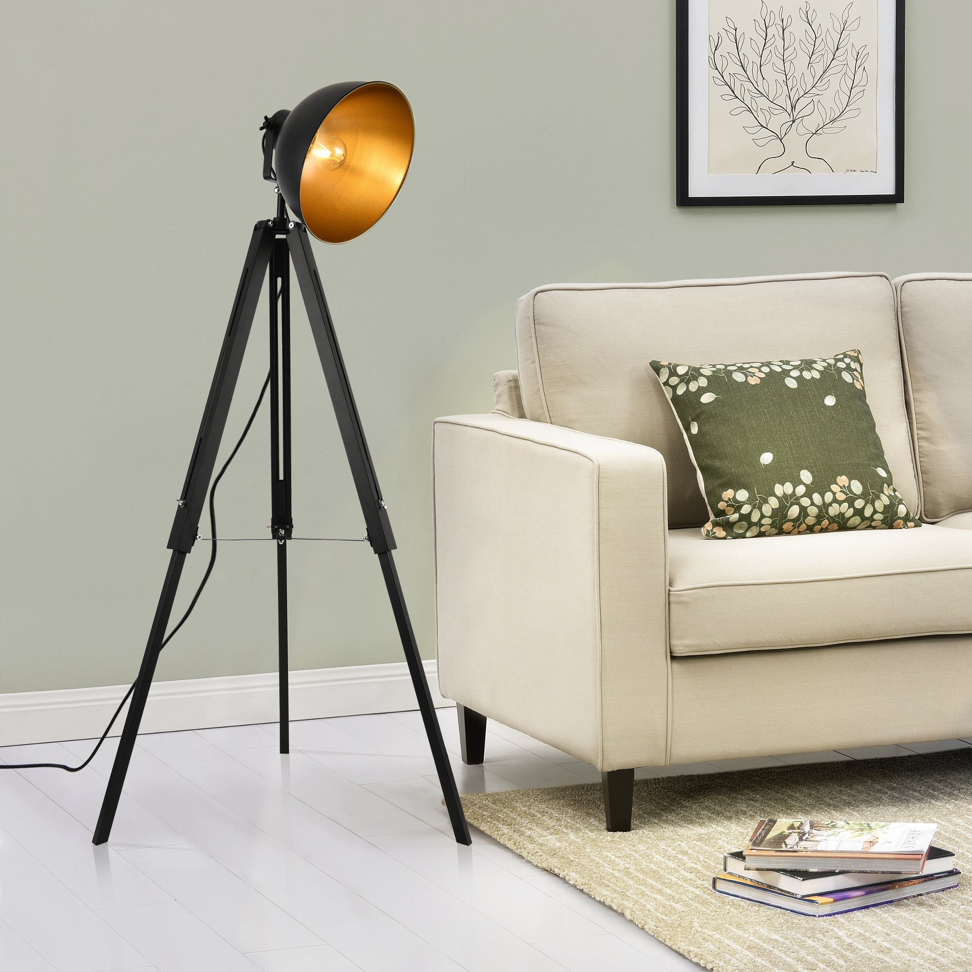 lux.pro Stehlampe, ohne Leuchtmittel, »Boston« im Scheinwerfer Design