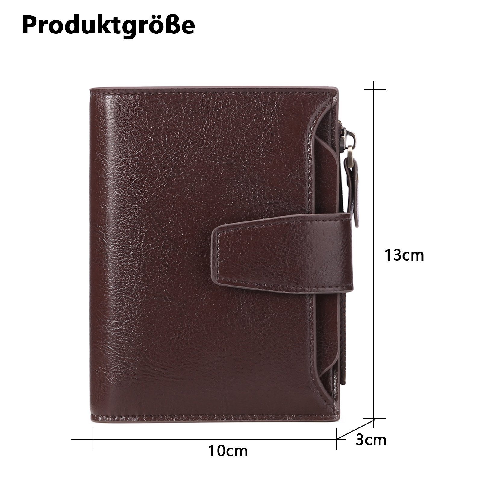 RFID-Schutz x (Frauen 3cm Portmonee Portemonnaie Kaffee Wallet, Damen Geldbörse mit 13 Münzfach Handtasche Kartenfächer, Geld Weich Geldbeutel Kurz NFC x mit Slim 12 Kreditkartenetui, Kartenhalter), Brieftasche Kartenetui, Beutel REDOM 10 Geldbörse