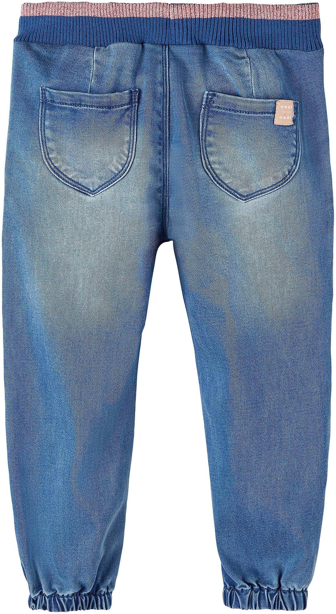 JEANS It ROUND NMFBELLA Name Bund 1510-TO SHAPED mit NOOS Pants Jogg Glitzer-Effekt