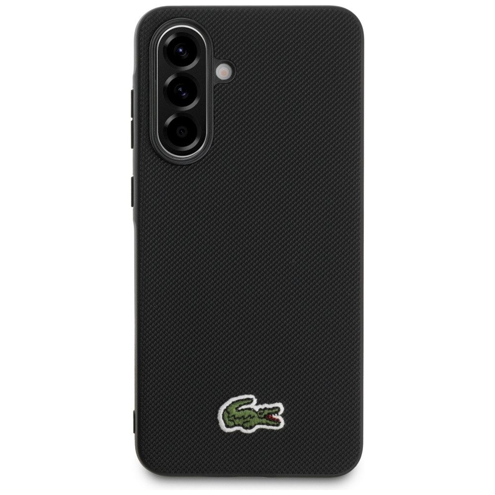 Lacoste Handyhülle Galaxy A56 Petit Pique schwarz Muster Logo Krokodil 6,7 Zoll, Kantenschutz