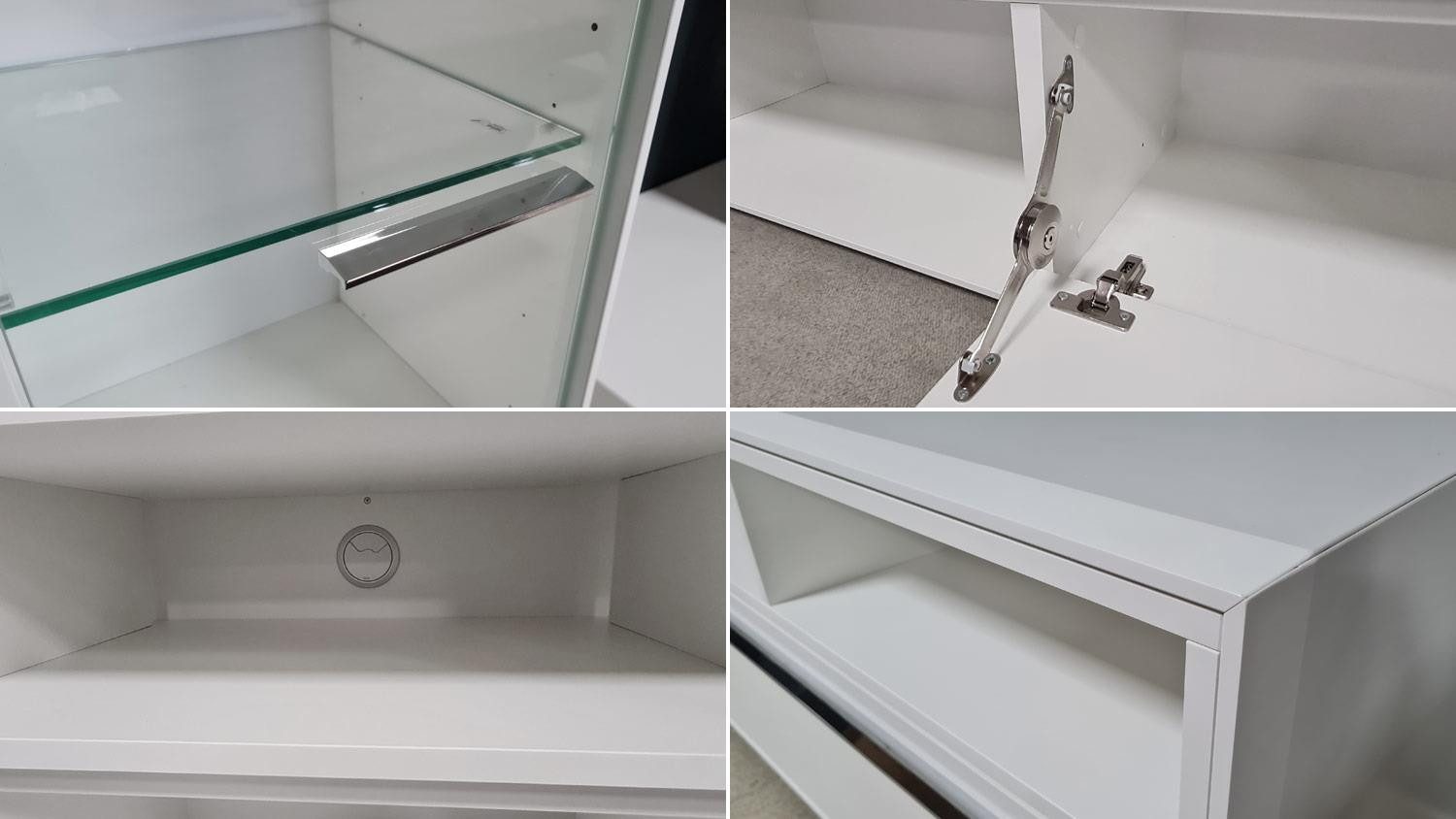 Möbel Akut Wohnwand Wohnwand LIGHT LINE 5 weiß matt Lack TV-Board und Vitrine