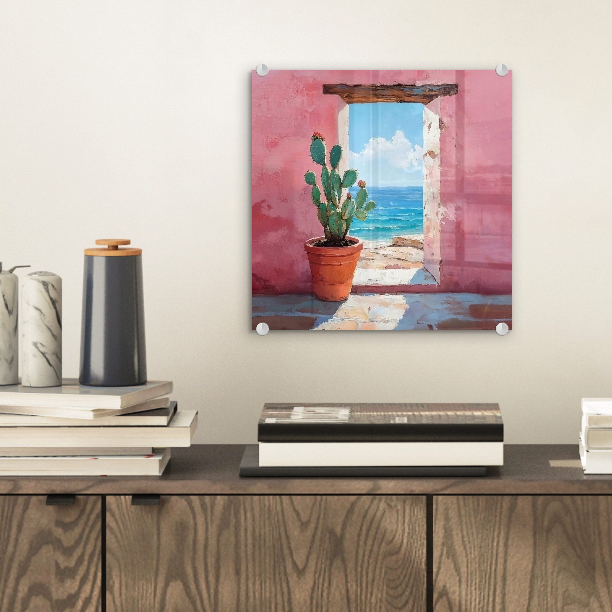 MuchoWow Acrylglasbild Meer - Rosa - günstig online kaufen
