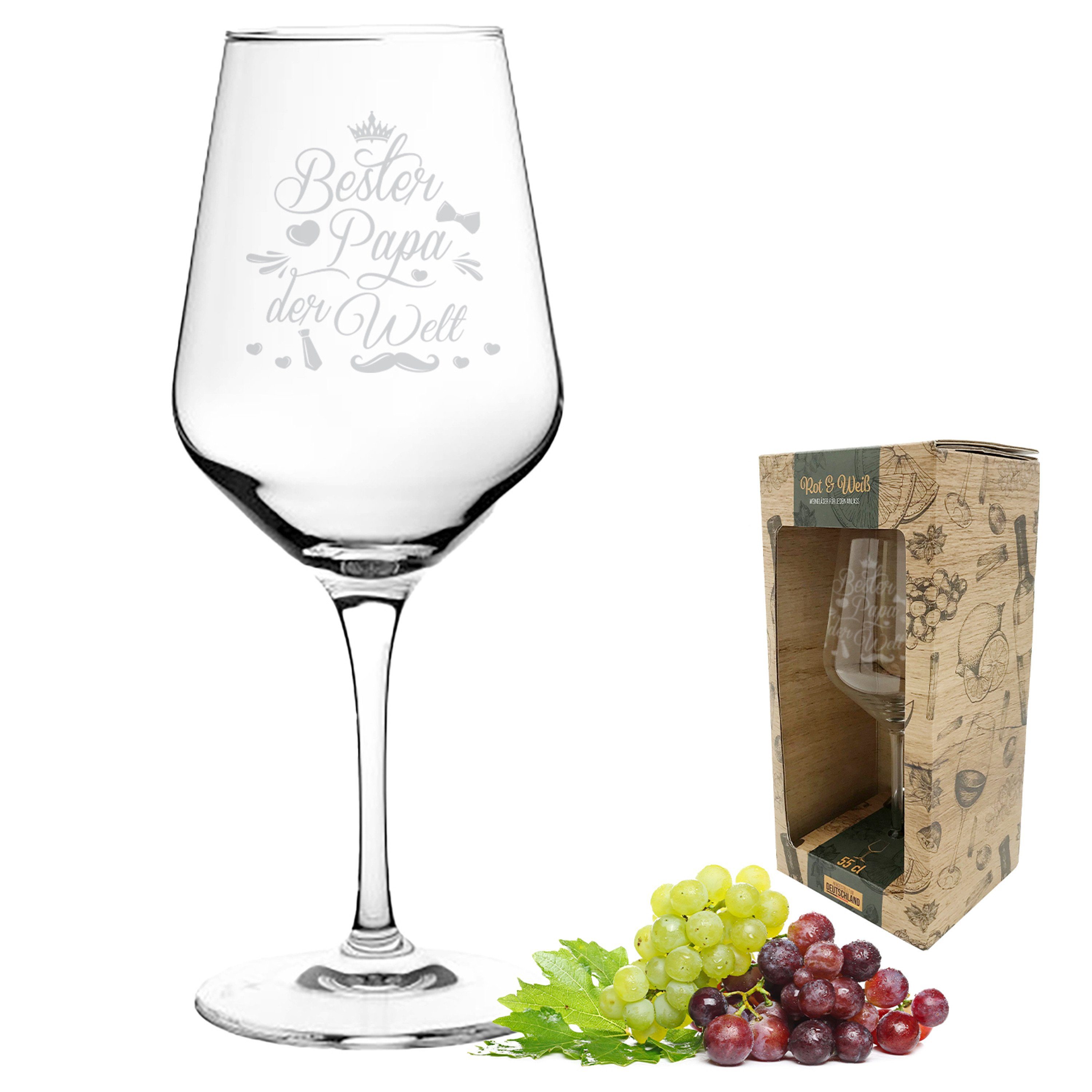 3forCologne Weinglas 3forCologne Weinglas bester Papa Souvenir Deutschland Geschenkidee Muttertag, Vatertag, Gastgeschenk Inklusive Geschenkbox MADE IN GERMANY
