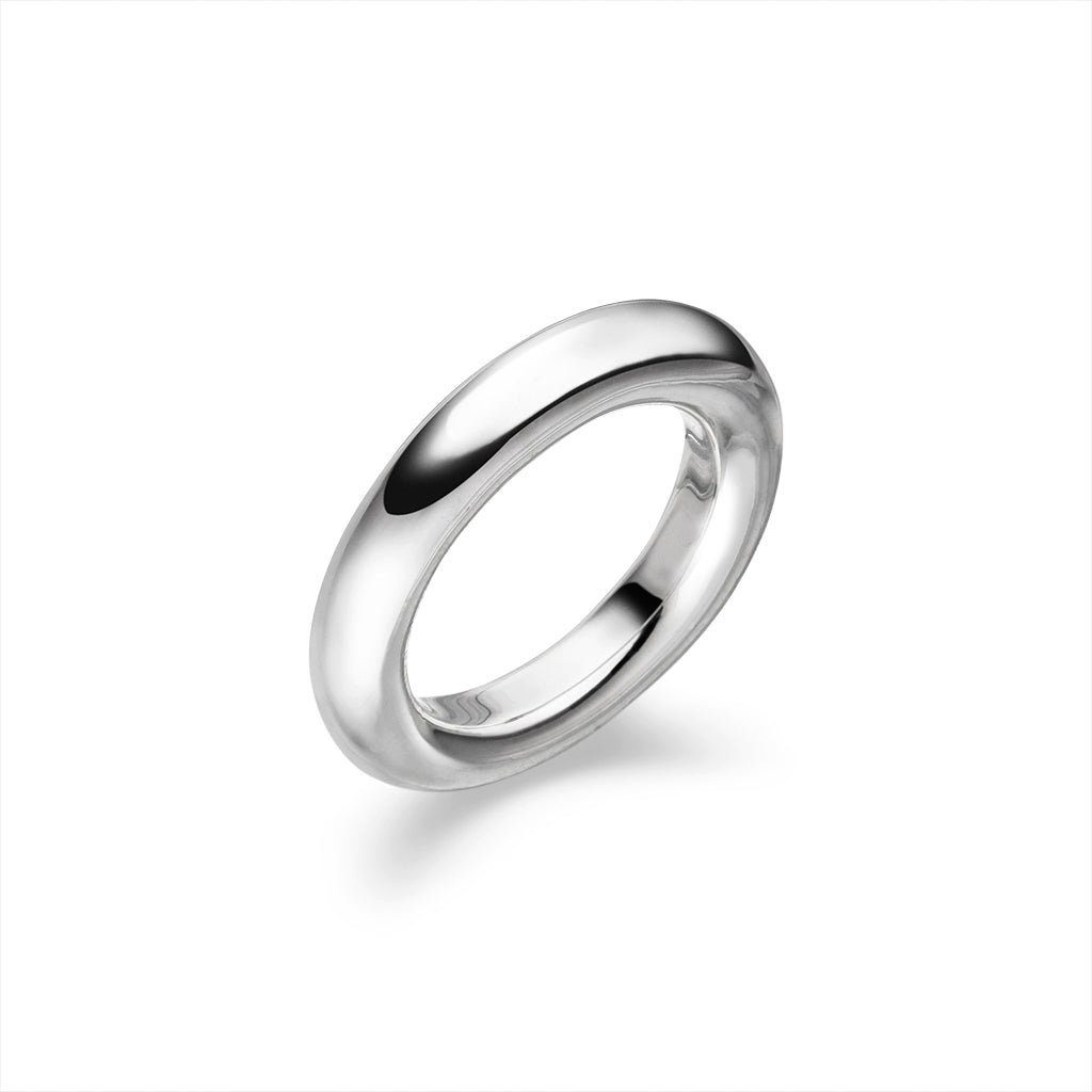 SKIELKA DESIGNSCHMUCK Silberring Silber Ring "Round" 5 mm (Sterling Silber 925), hochwertige Goldschmiedearbeit aus Deutschland