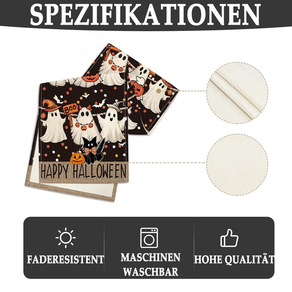 CLTYQ Tischläufer Halloween Tischläufer mit Geister-Kürbis Druck,33*183cm ( günstig online kaufen