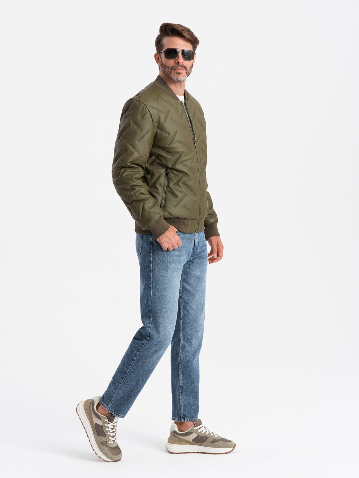 OMBRE Bomberjacke Herren-Bomberjacke mit geprägtem Muster