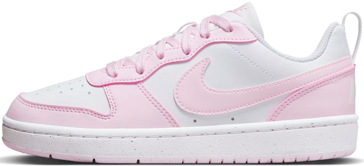 Nike LOW Sportswear COURT (GS) BOROUGH RECRAFT white/pink Sneaker