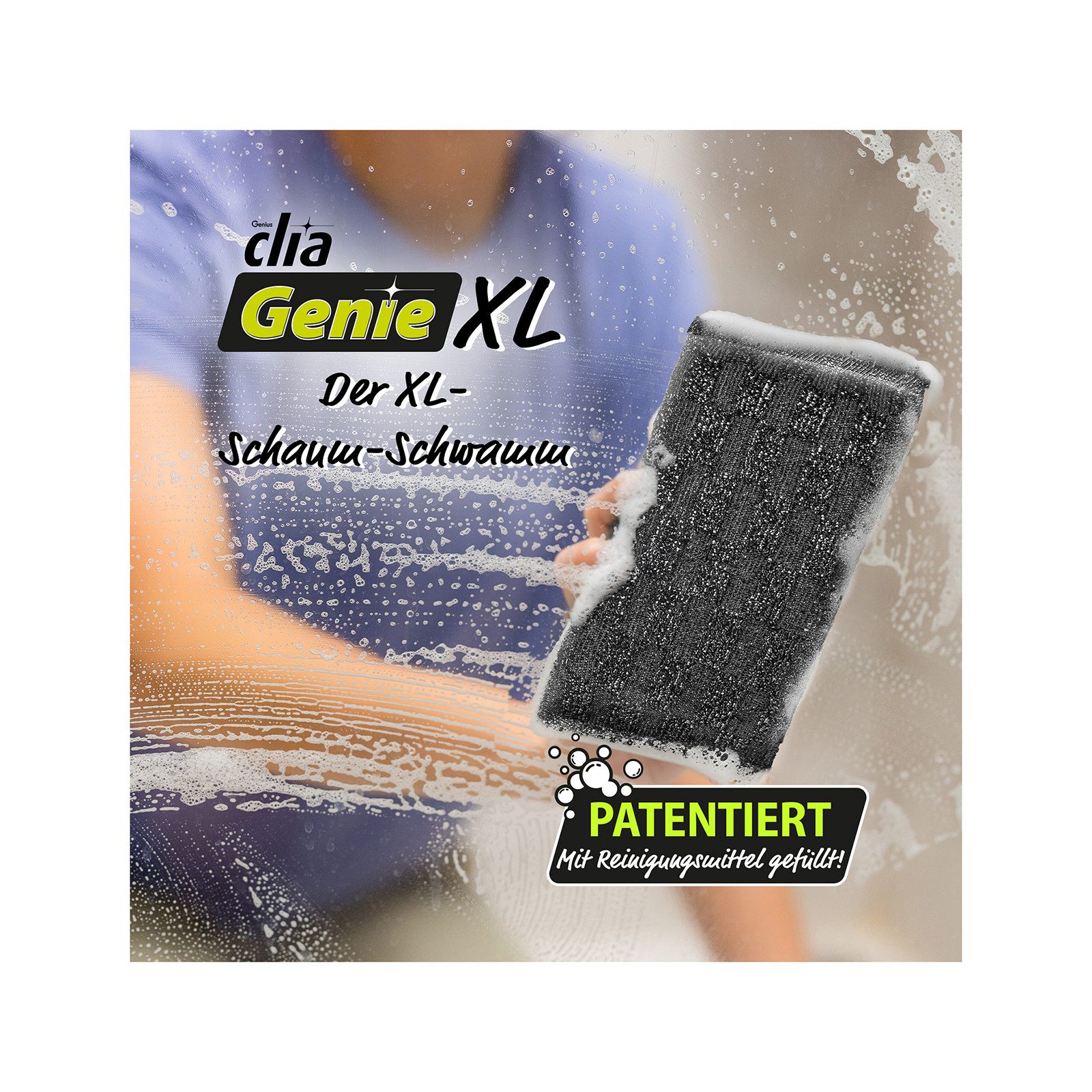 Genius Reinigungsschwamm Genius Clia Genie Spülschwamm 6er Set, Doppelseitiger Putzschwamm, integriertes Spülmittel