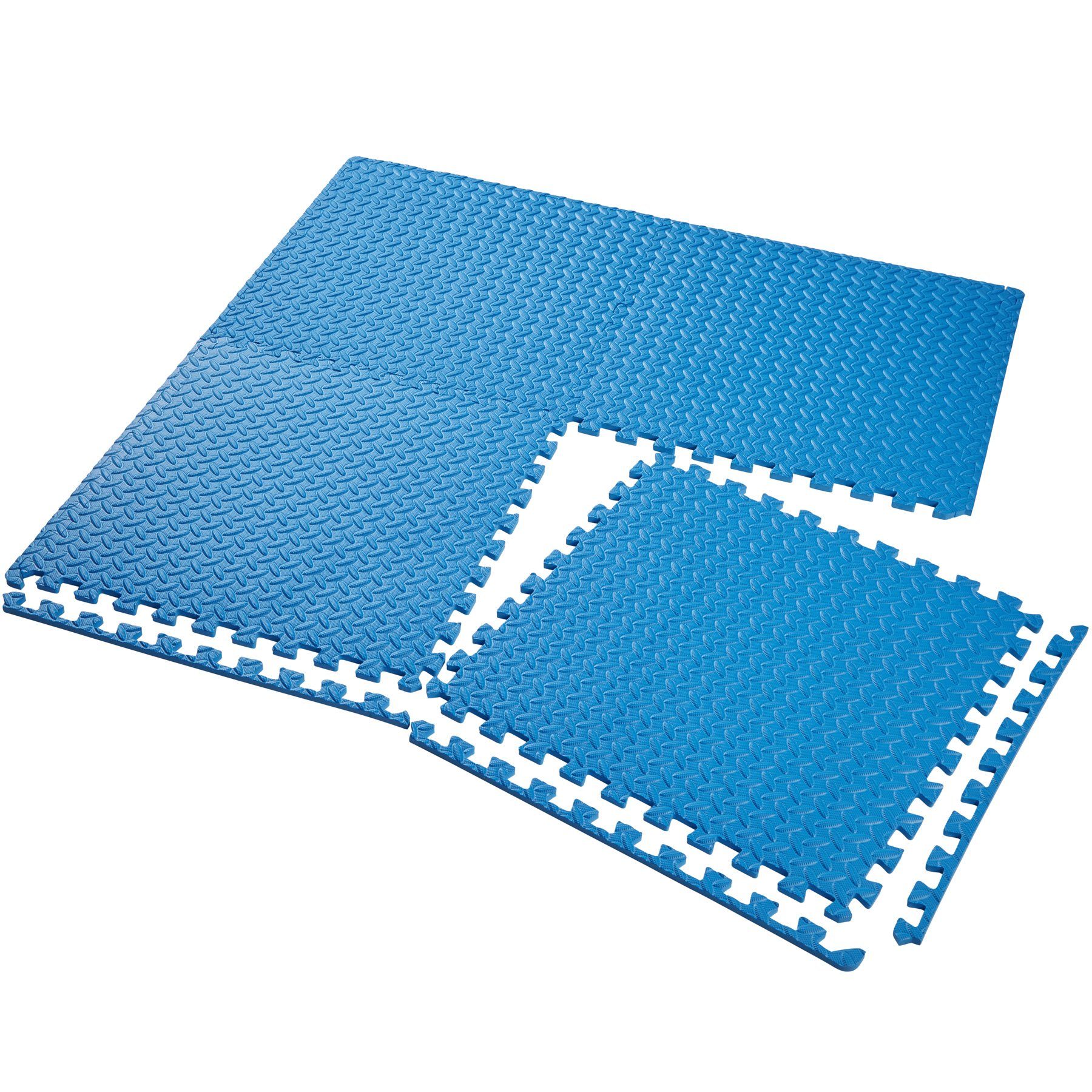 mit Randstücken 24 Bodenschutzmatte 12er Bodenschutzmatte Set tectake blau 12-tlg.,
