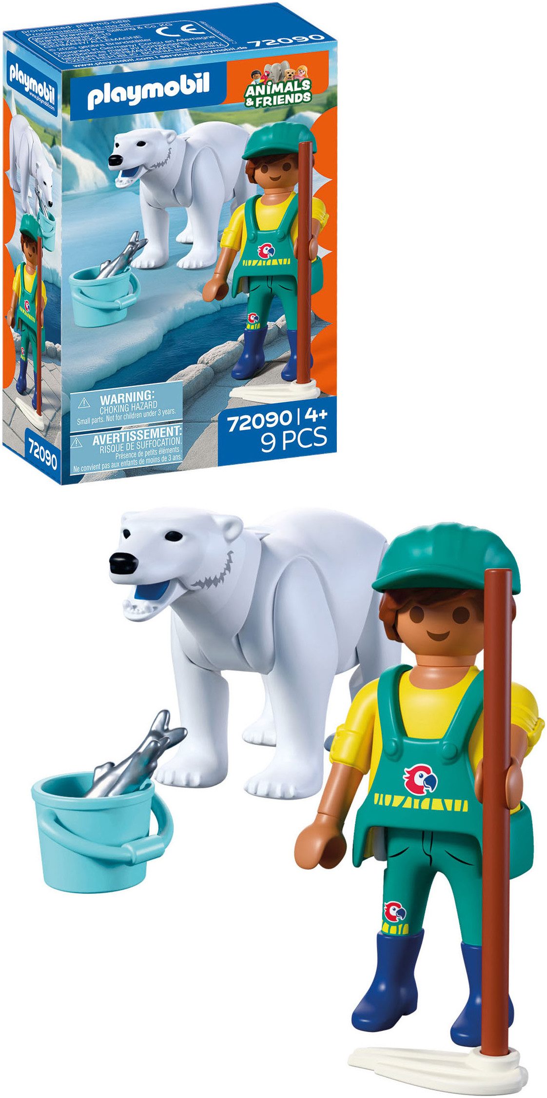Playmobil® Zoo: Eisbär und Pfleger (72090), Animals & Friends Konstruktions-Spielset, (9 St), Made in Europe