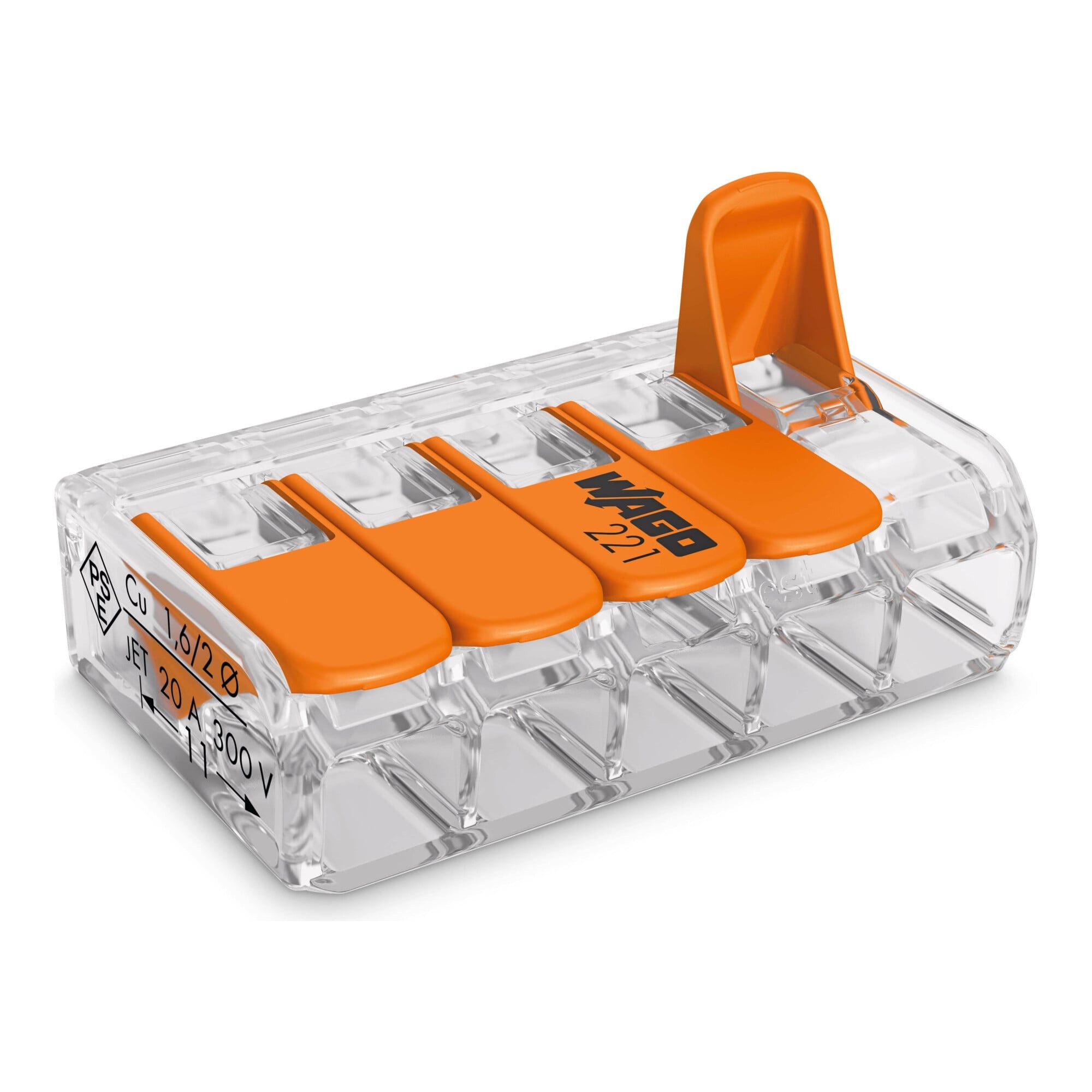 WAGO Koax-Kabelverbinder WAGO GmbH& Co. KG Compact-Verbindungsklemme 5-Leiter bis 4qmm 221-415