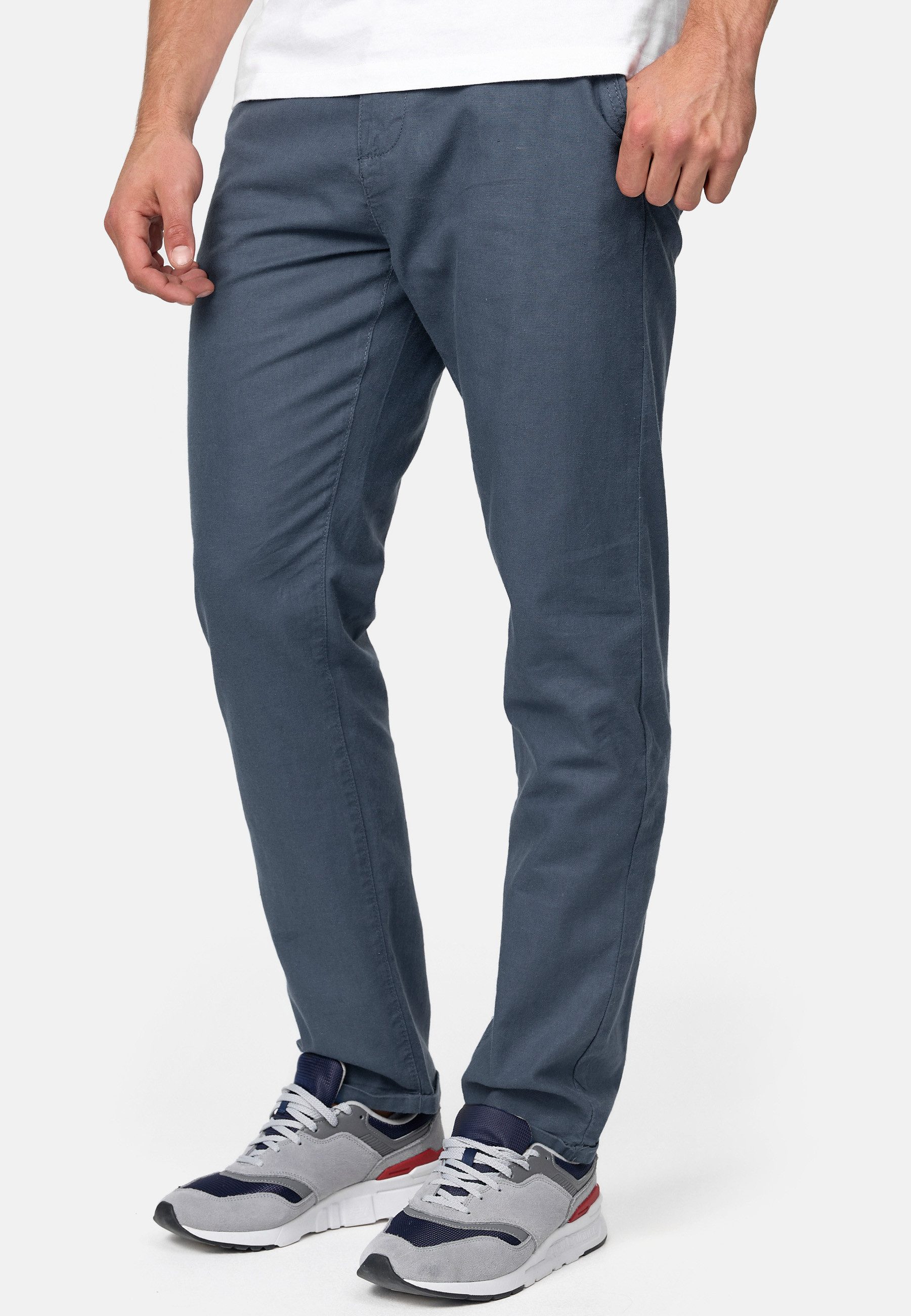 INDICODE Leinenhose Herren Haverfield Sommerhose Leinen Herrenhose mit 4 Taschen – Bild 4 von 5
