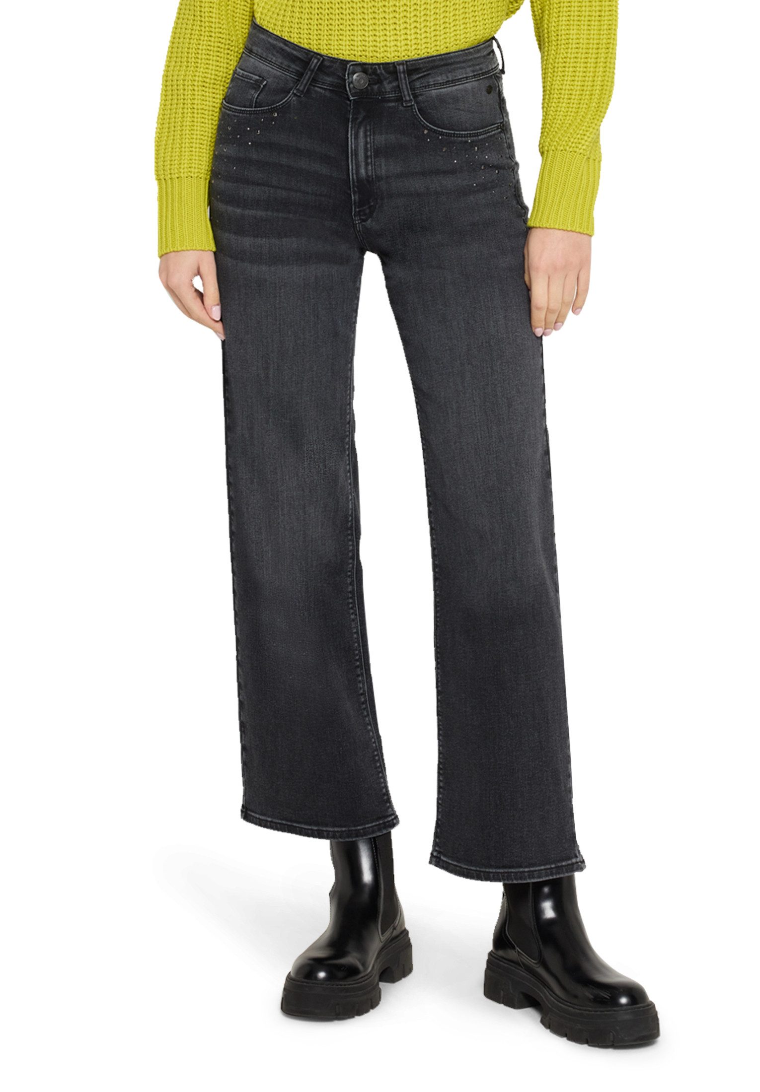 Betty&Co High-waist-Jeans Damen High Waisted-Jeans mit Strass