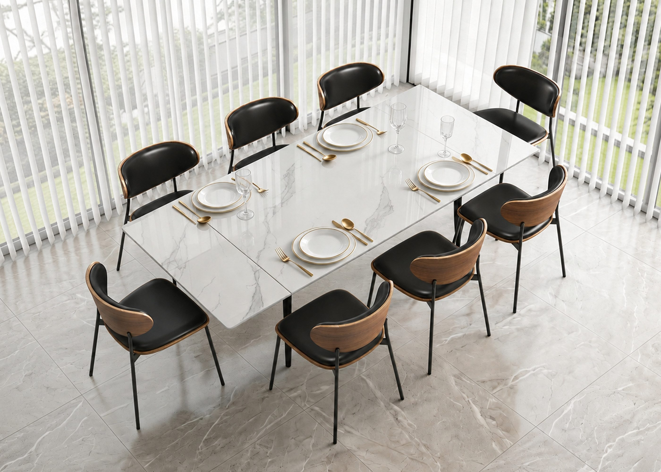 oleyluckidea Esstisch Moderner,ausziehbarer esstische für 6–10 Personen,Esszimmertisch Weiß (ein Esstisch), Breite 160 cm