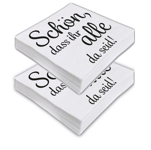 BigDean Papierserviette »40x Party Servietten mit Spruch − Schön, dass