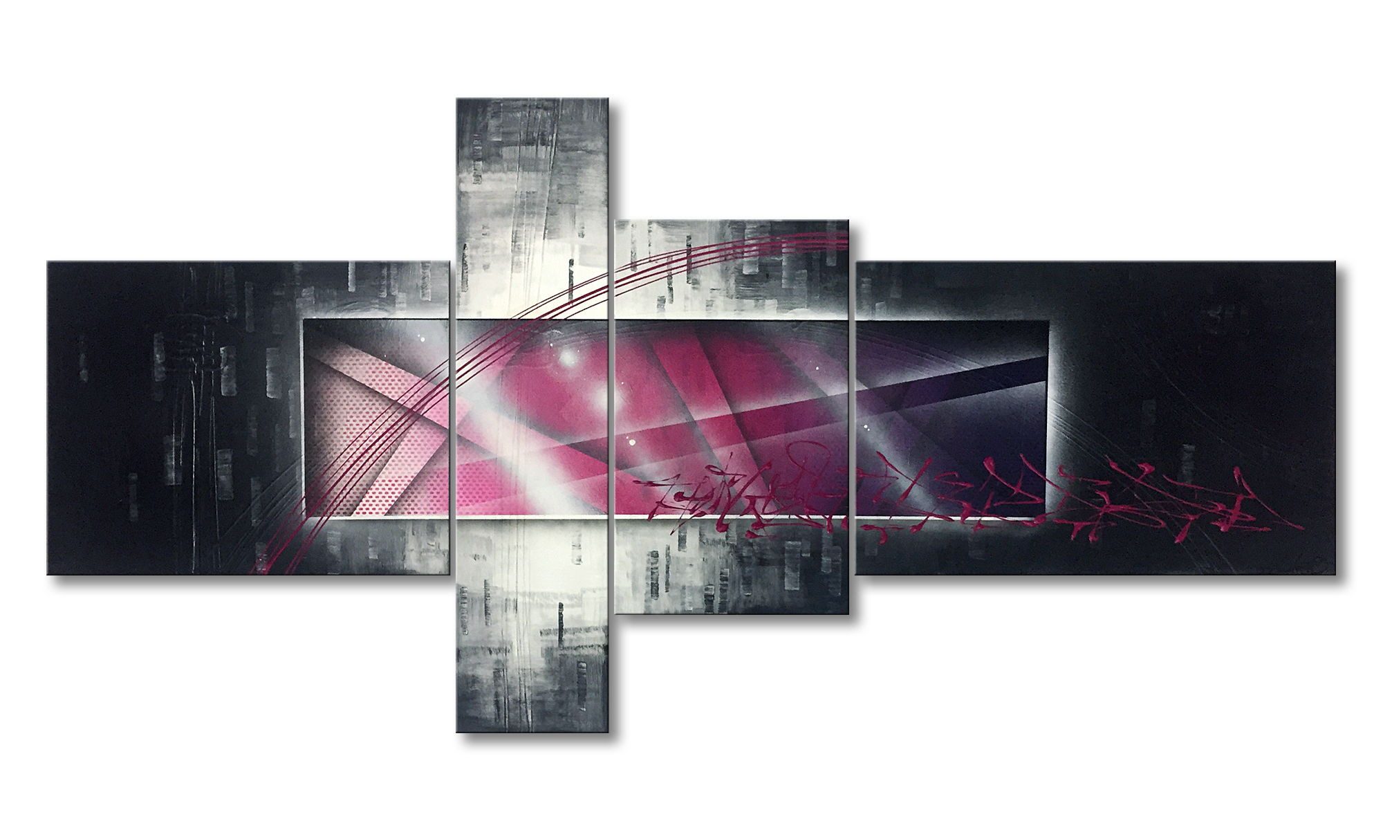WandbilderXXL Gemälde Oldie 160 x 80 cm, Abstraktes Gemälde, handgemaltes Unikat