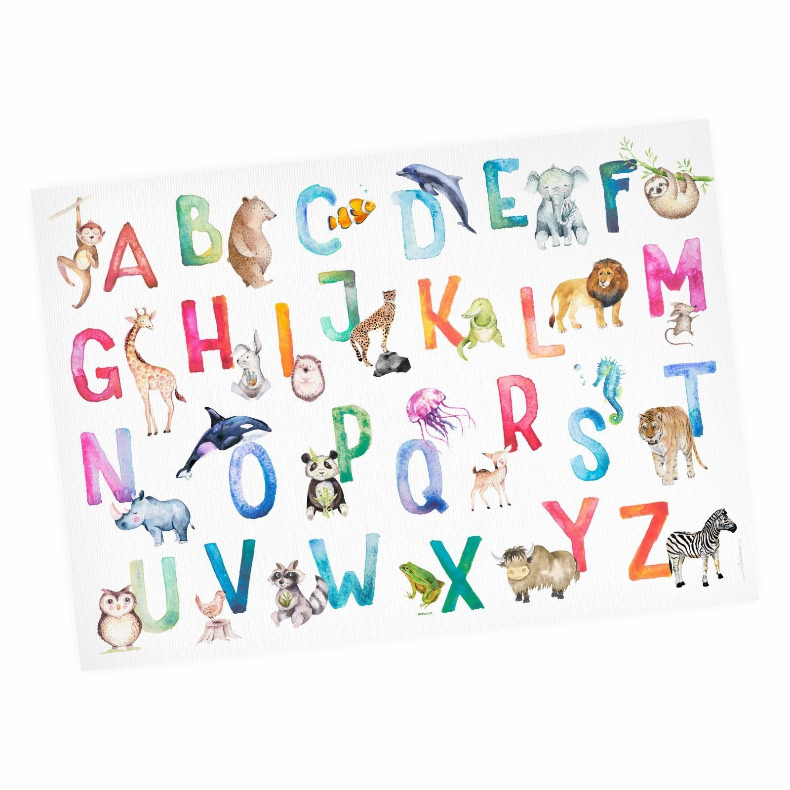 nikima Poster Kinder Lernposter Tier ABC Watercolor - DIN A3 - 420 x 297 mm günstig online kaufen