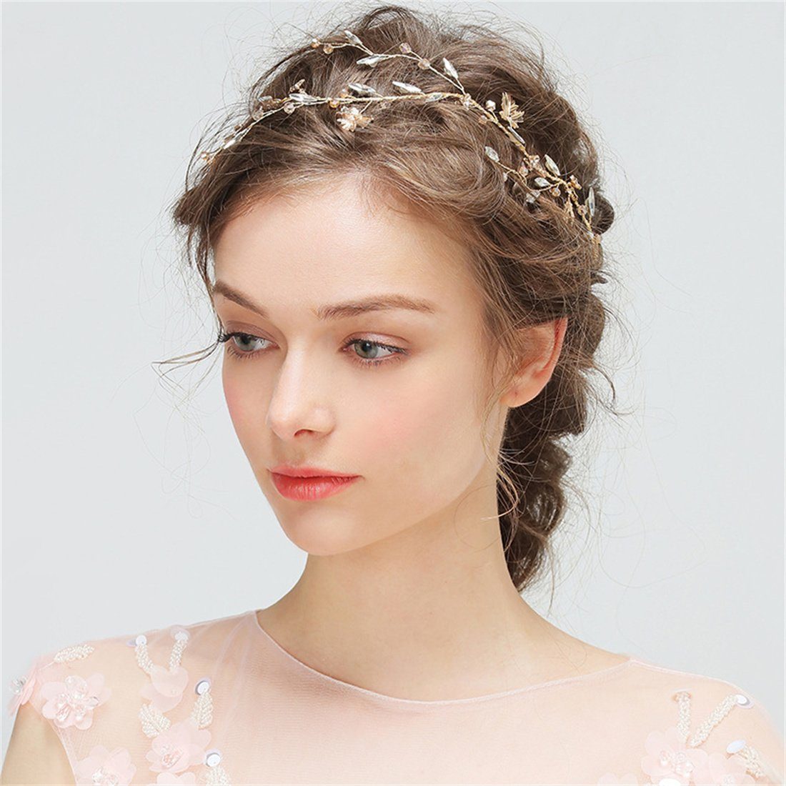 DÖRÖY Diadem Damen-Kristall-Haarband Kopfschmuck, Accessoire Braut Hochzeit