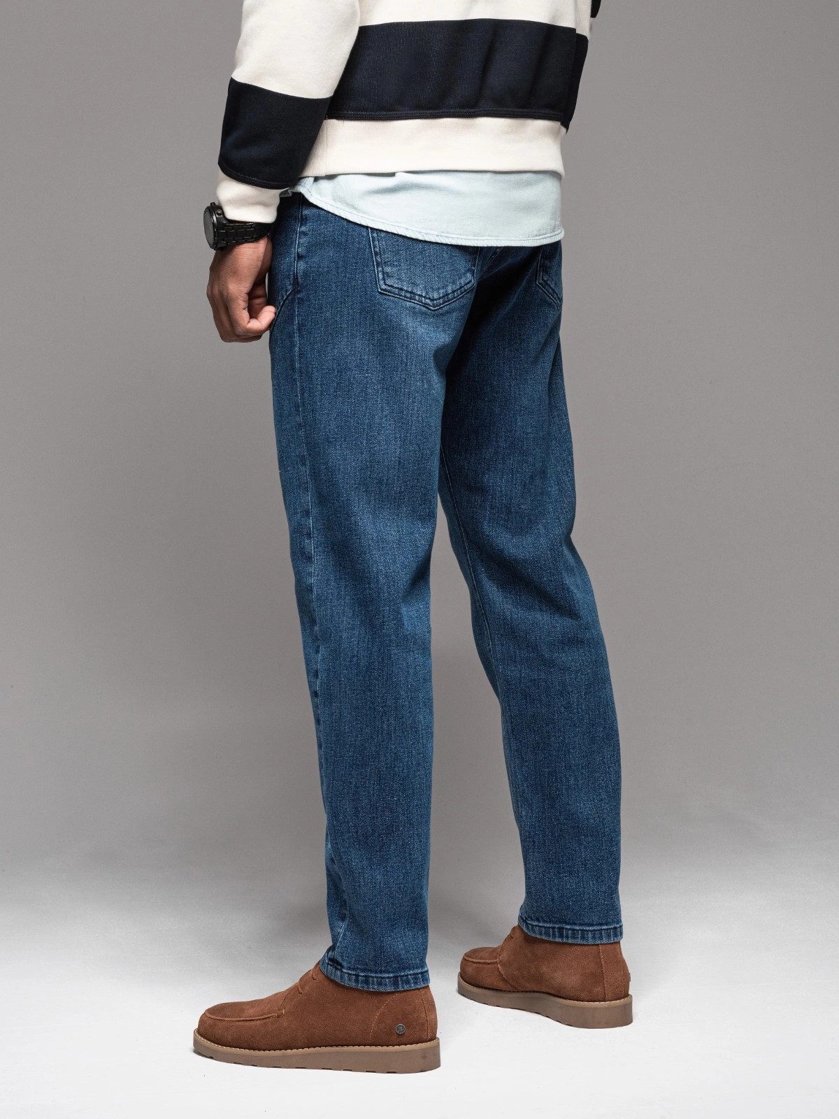 OMBRE Bequeme Jeans Denim-Hose CARROT FIT für Herren mit dekorativen Abnähern
