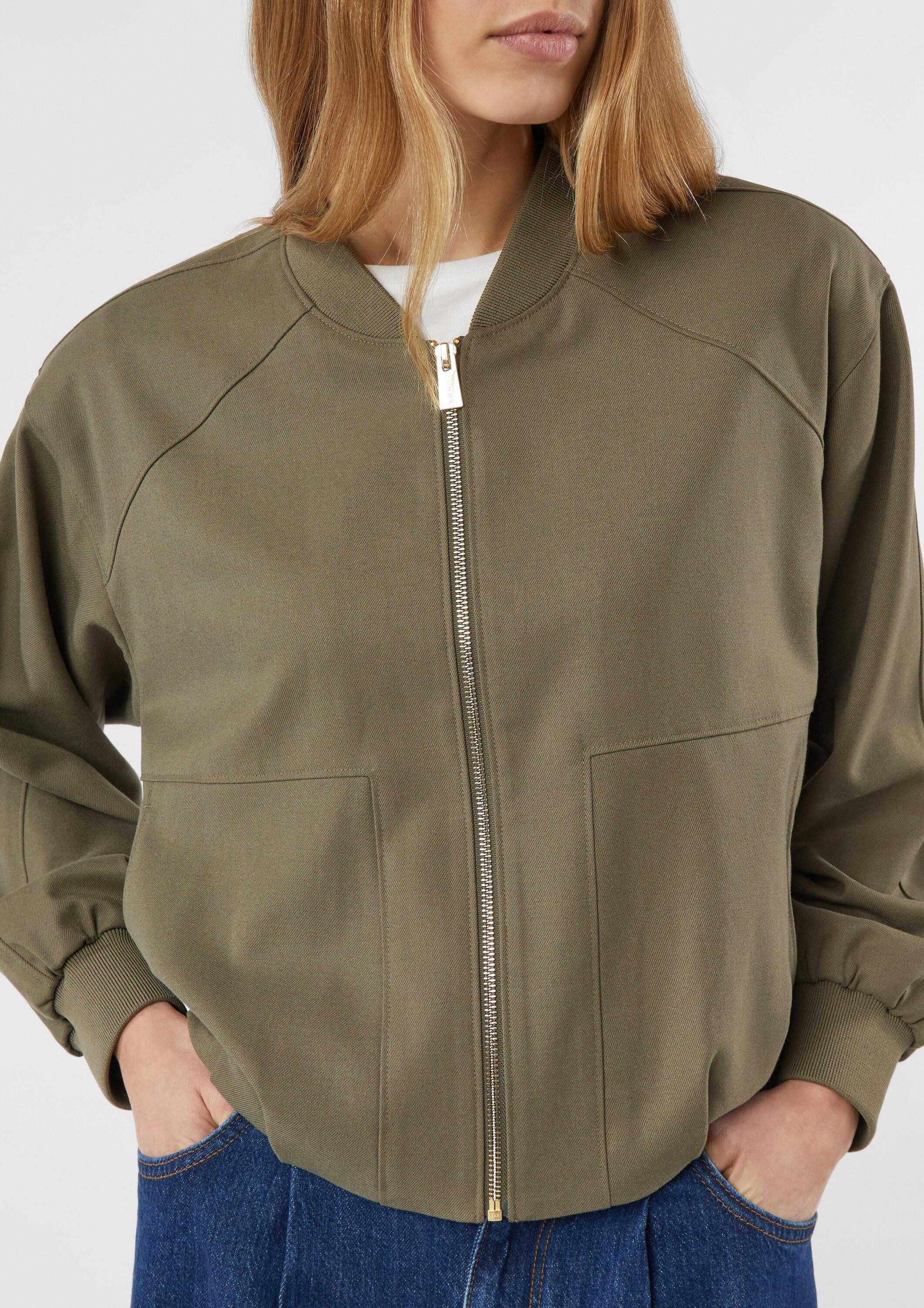 comma Funktionsjacke Indoor-Jacke Blouson aus Twill mit Faltendetails