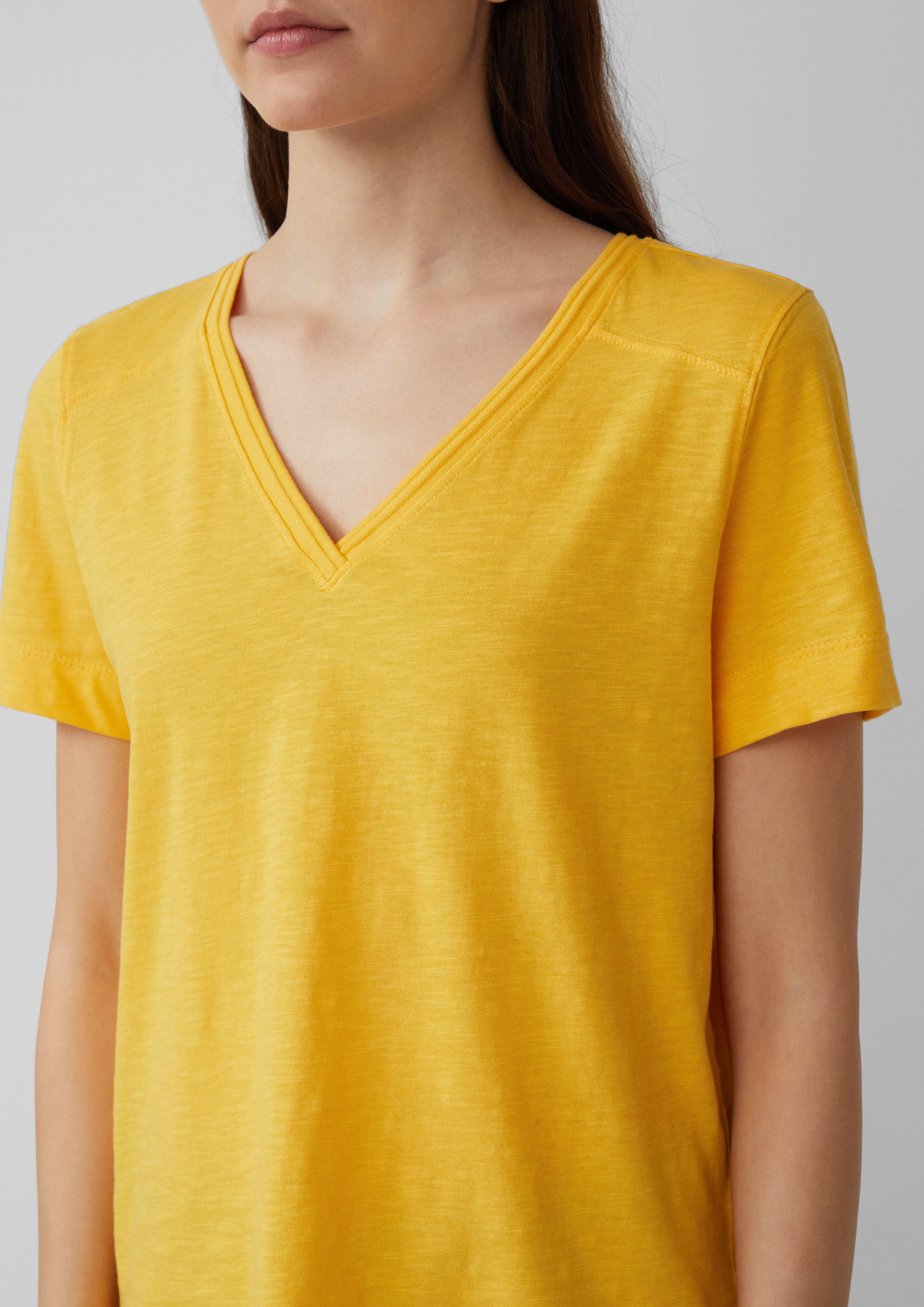 s.Oliver Shirttop T-Shirt aus Flammgarn mit günstig online kaufen