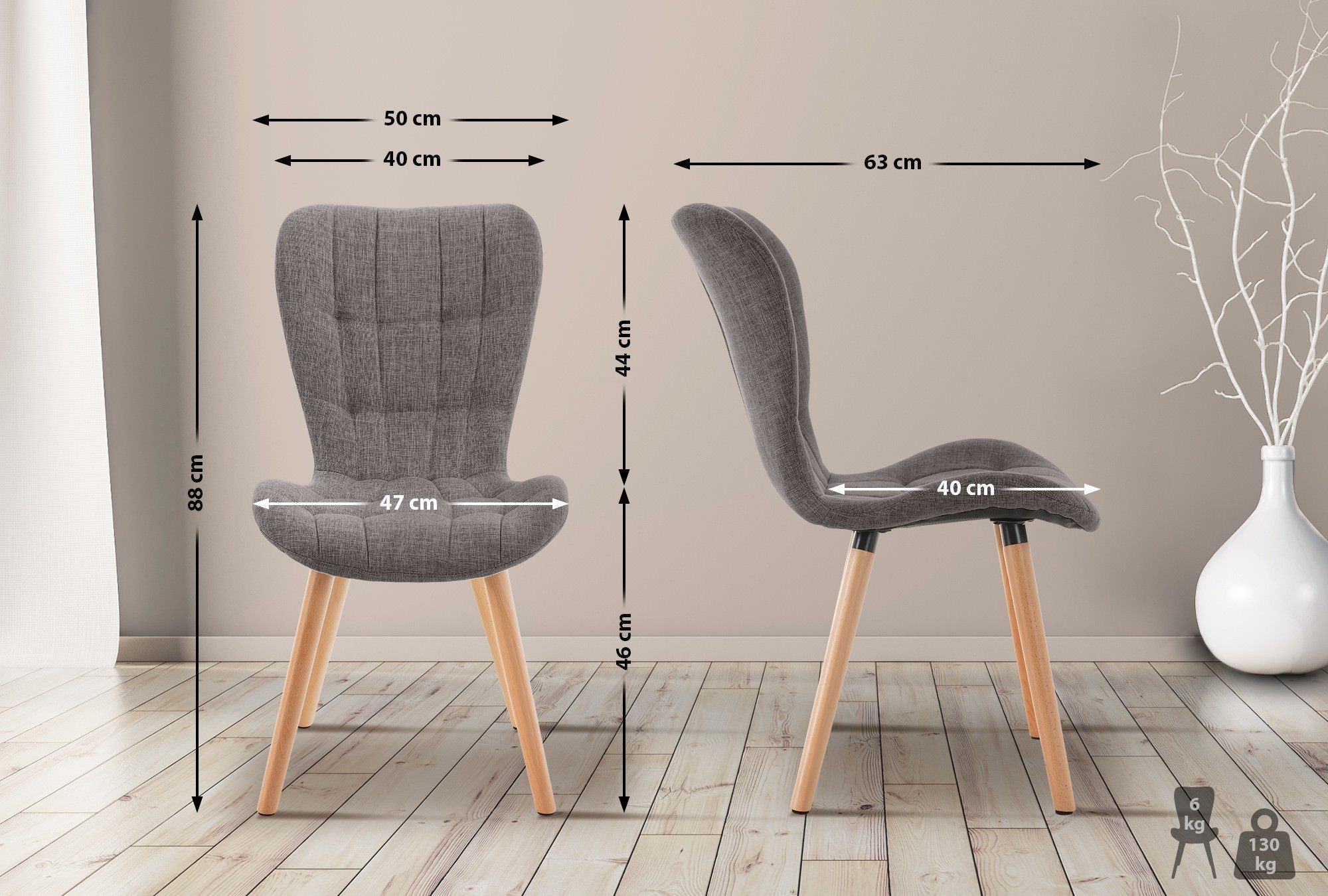 CLP Esszimmerstuhl Elda (2er Set), Samt, günstig online kaufen