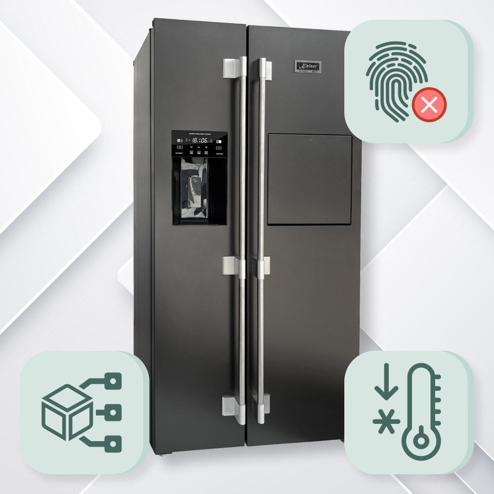 Kaiser Küchengeräte Side-by-Side 178 cm hoch 91.1 cm breit Side-by-Side Kühlschrank No Frost 556 l,Festwasseranschlüß KS 90500 RS N, 91,1 cm breit