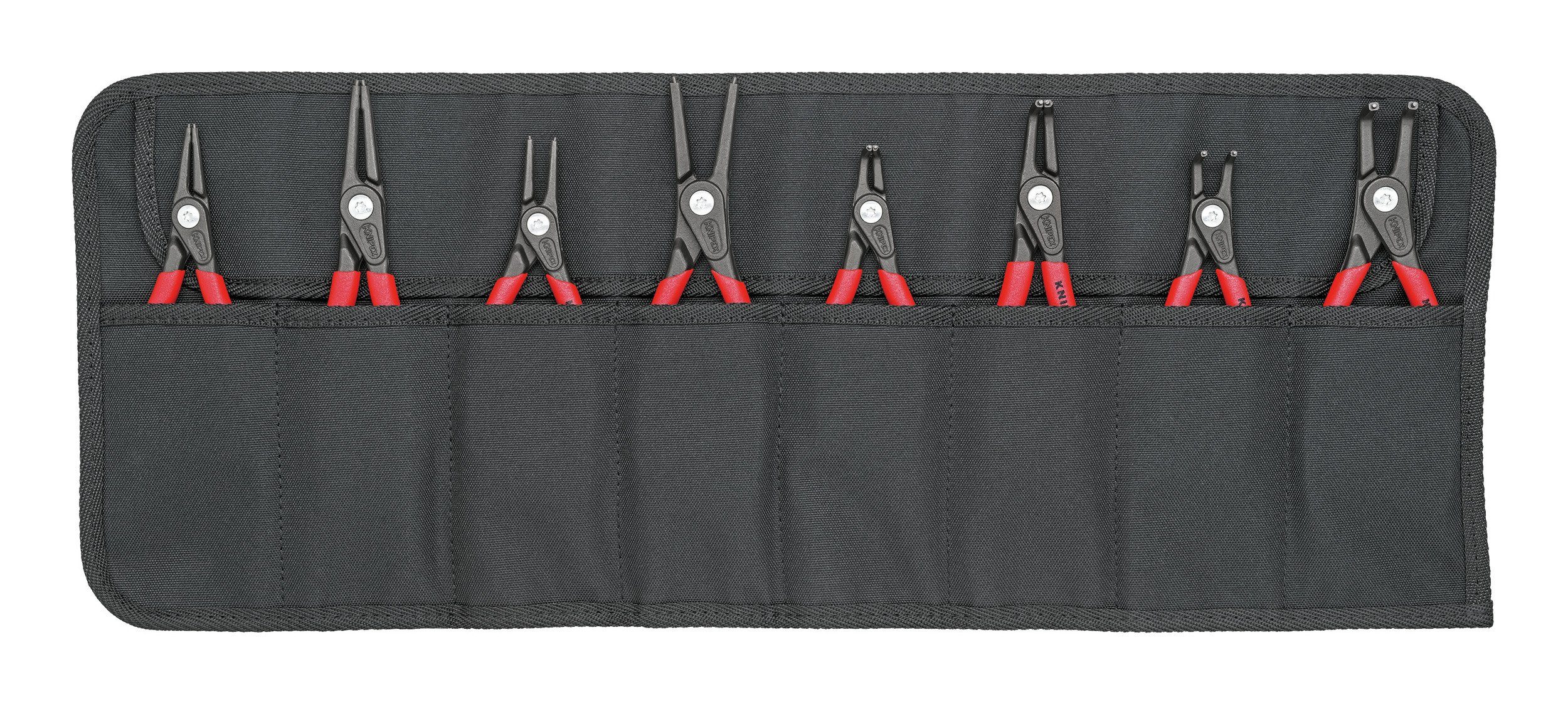 Knipex Sicherungsringzange, 8-tlg., Präzisionssicherungsring-Zangen-Set in Rolltasche