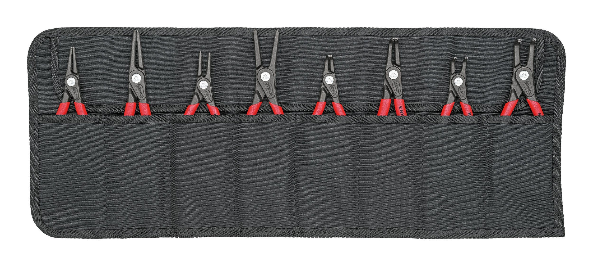 Sicherungsringzange, Knipex Rolltasche 8-tlg., in Präzisionssicherungsring-Zangen-Set