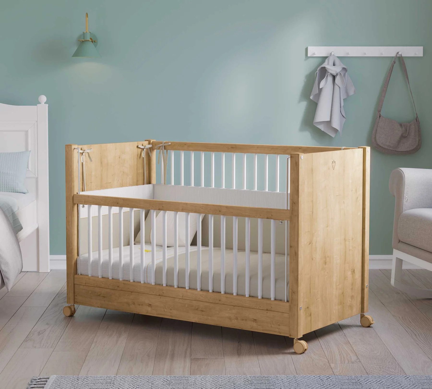 Babybett MOCHA Wheel Beistellbett auf Rollen, 60x120 cm