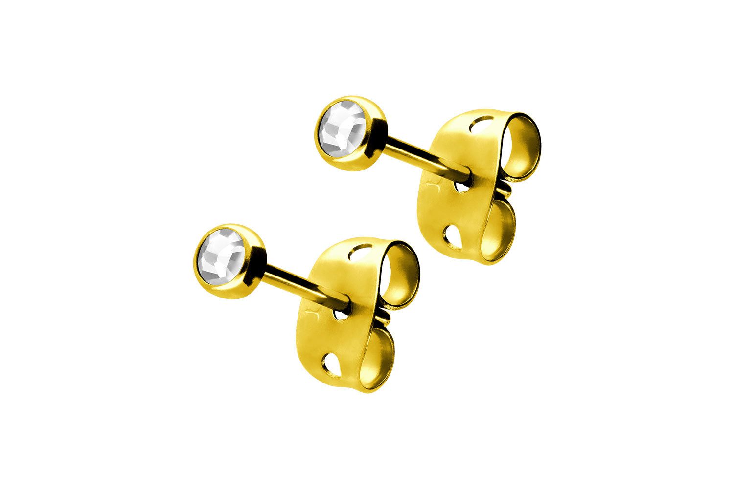 FILANGO Paar Ohrstecker Titan Ohrstecker FLACHER KRISTALL (Ohrstecker, 1-tlg)