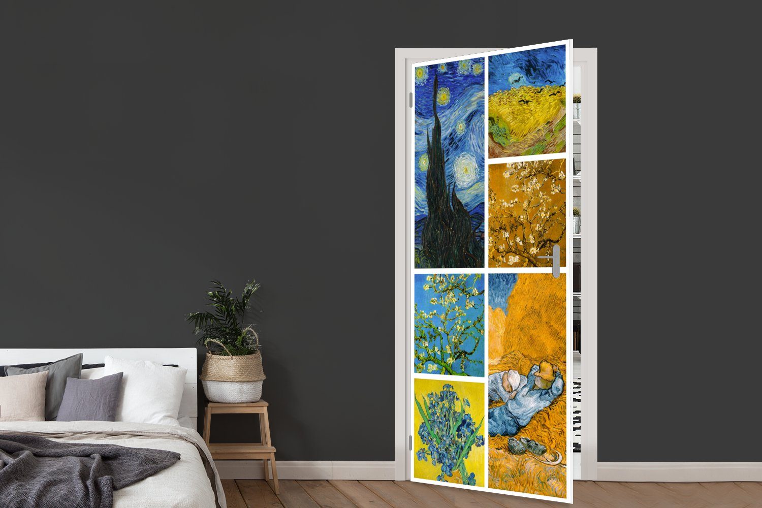 MuchoWow Türtapete Van Gogh - Alte Tür, cm Fototapete bedruckt, - für (1 Matt, Türaufkleber, Collage St), 75x205 Meister
