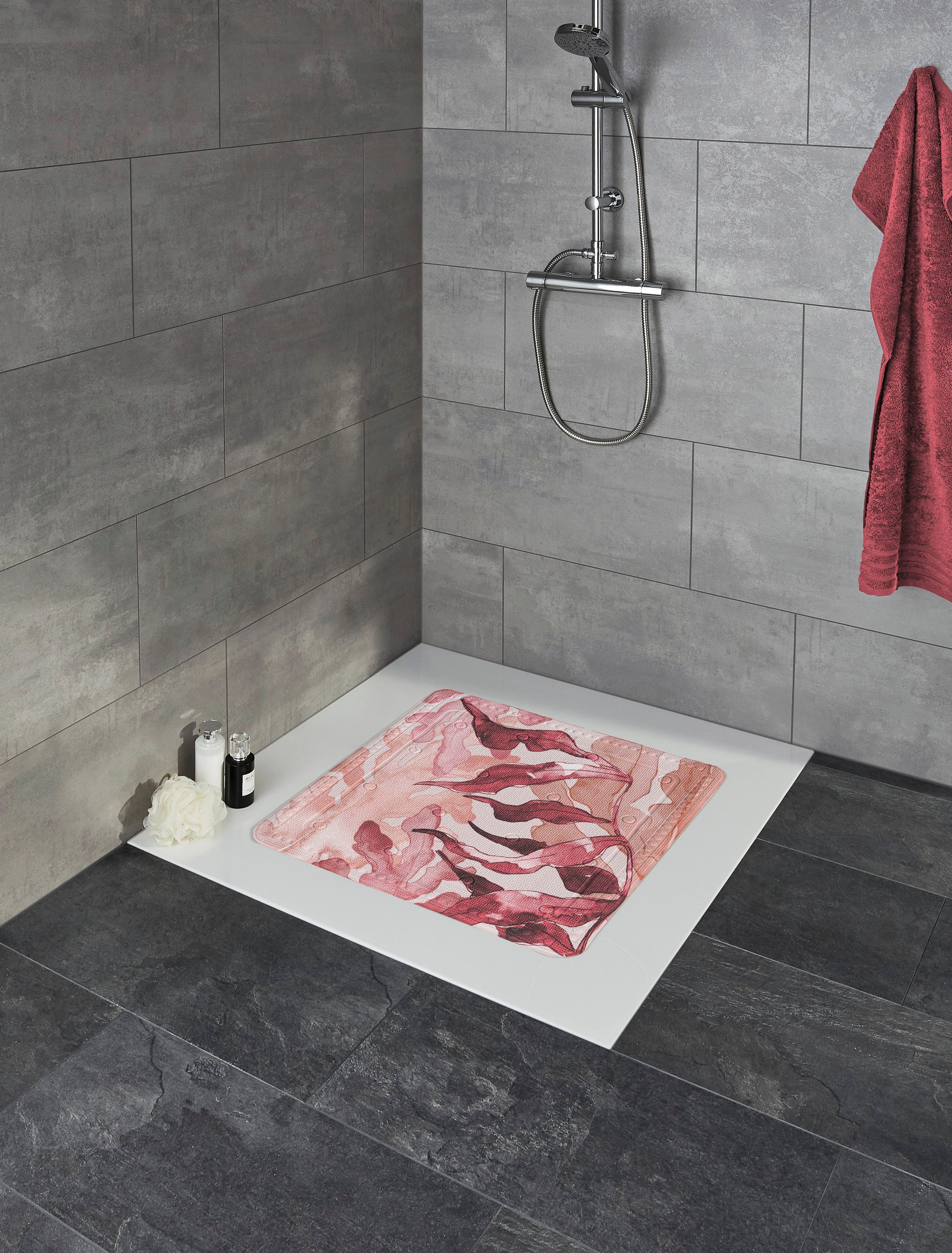 Kleine Wolke Duscheinlage Blaze, B: 55 cm, L: 55 cm, mit Saugnäpfen