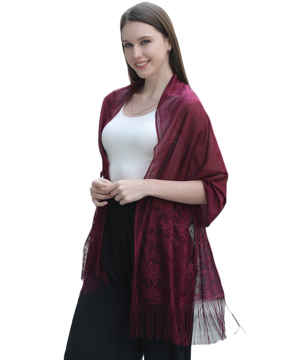 Zaewry Modeschal Stola Für Abendkleid Festlich Spitzenschal Mit Fransen, Für Sommer und Frühling