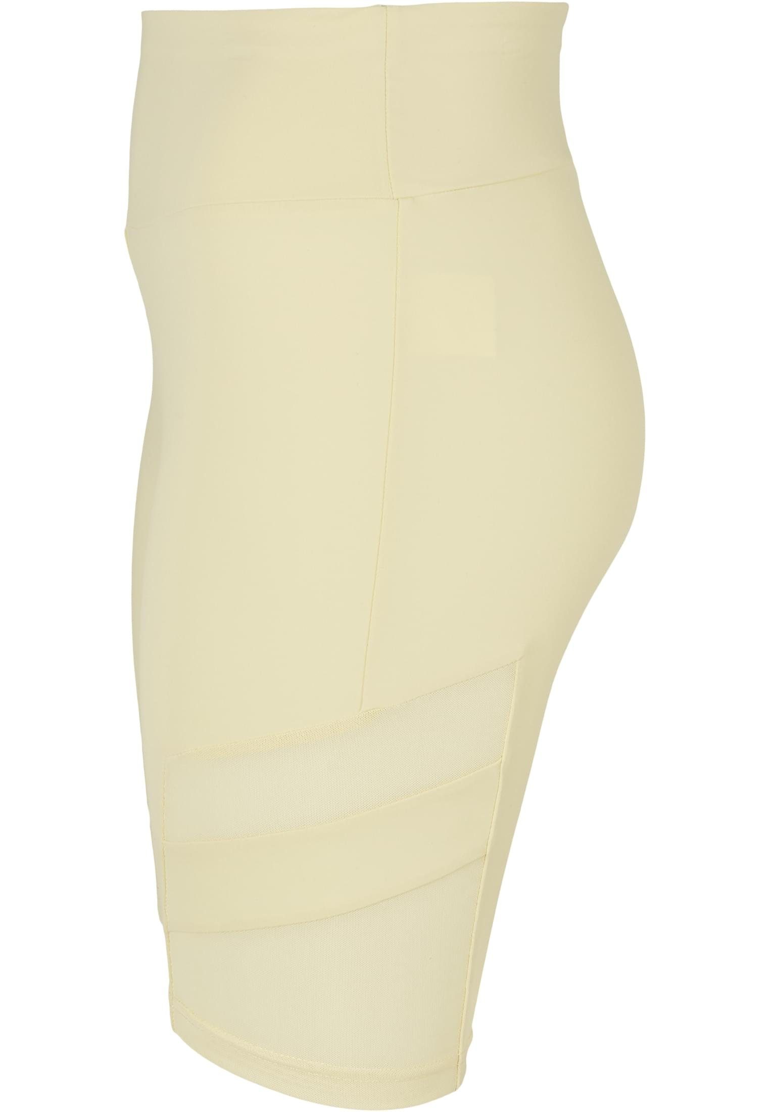 URBAN CLASSICS Stoffhose softyellow Tech Mesh High Ladies Shorts Damen Waist (1-tlg) Cycle