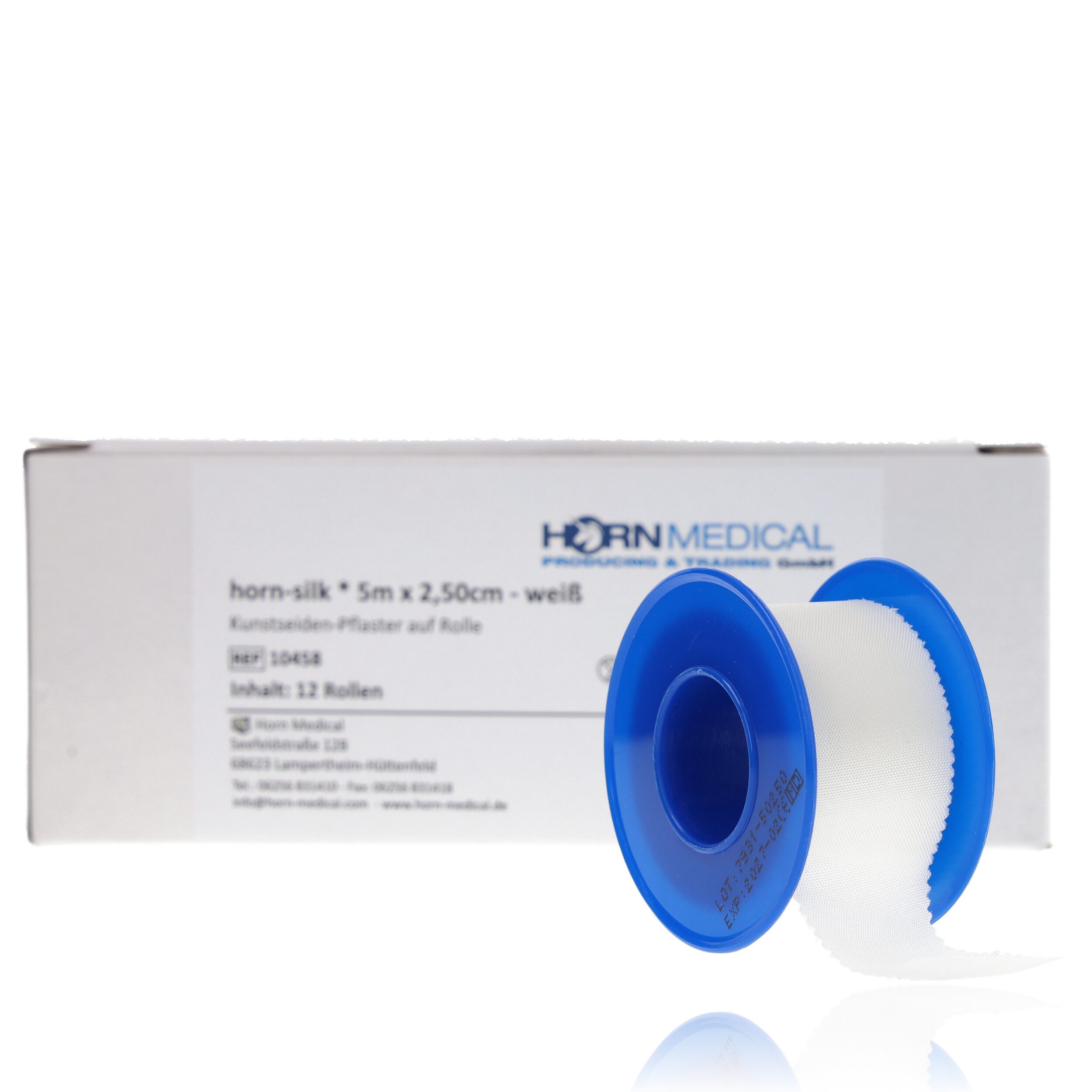 Fixierpflaster Horn Medical horn-silk 12 Rollen Fixierpflaster 2,5cm x 5m weiß