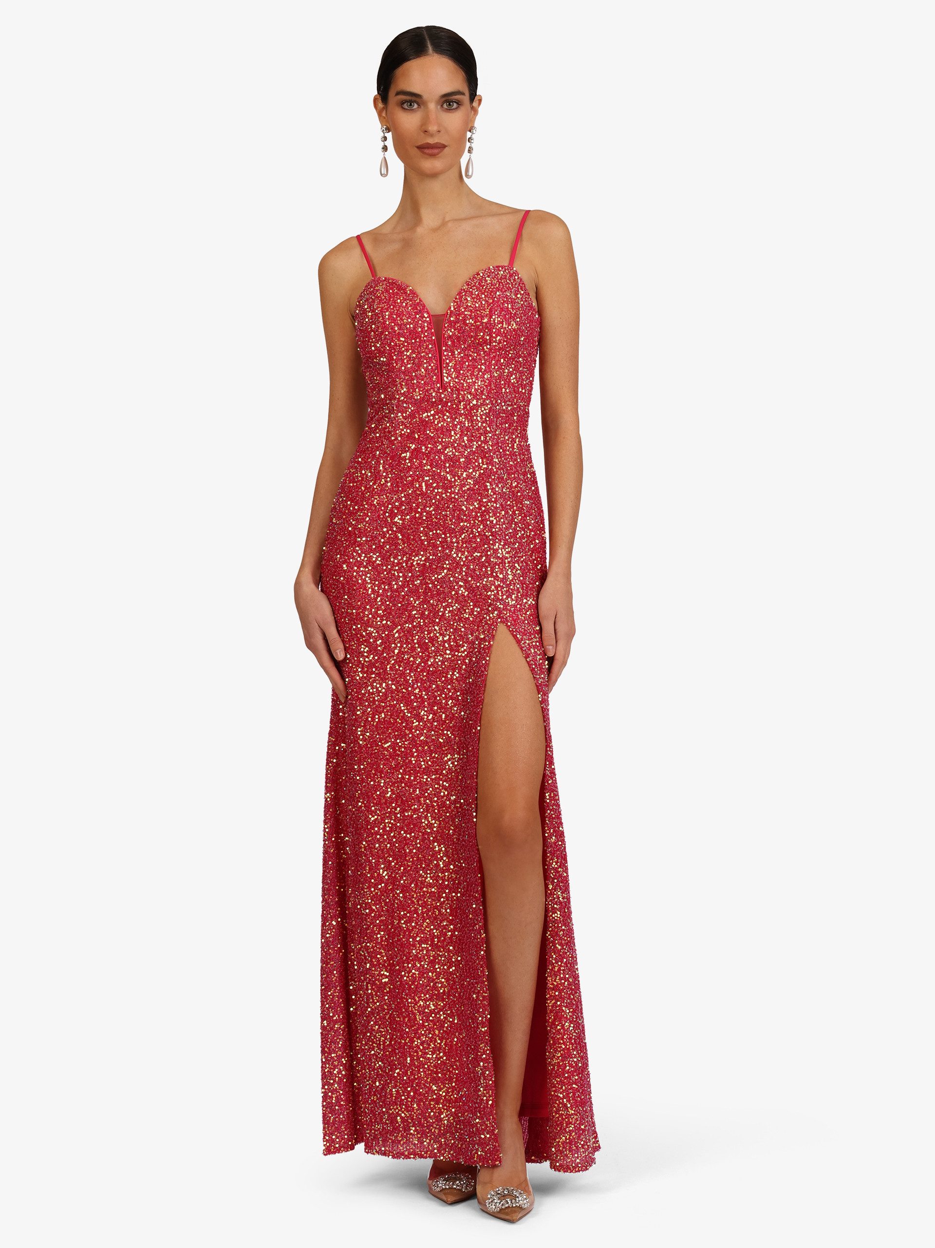 Kraimod Abendkleid mit Spaghettiträgern und Herzausschnitt