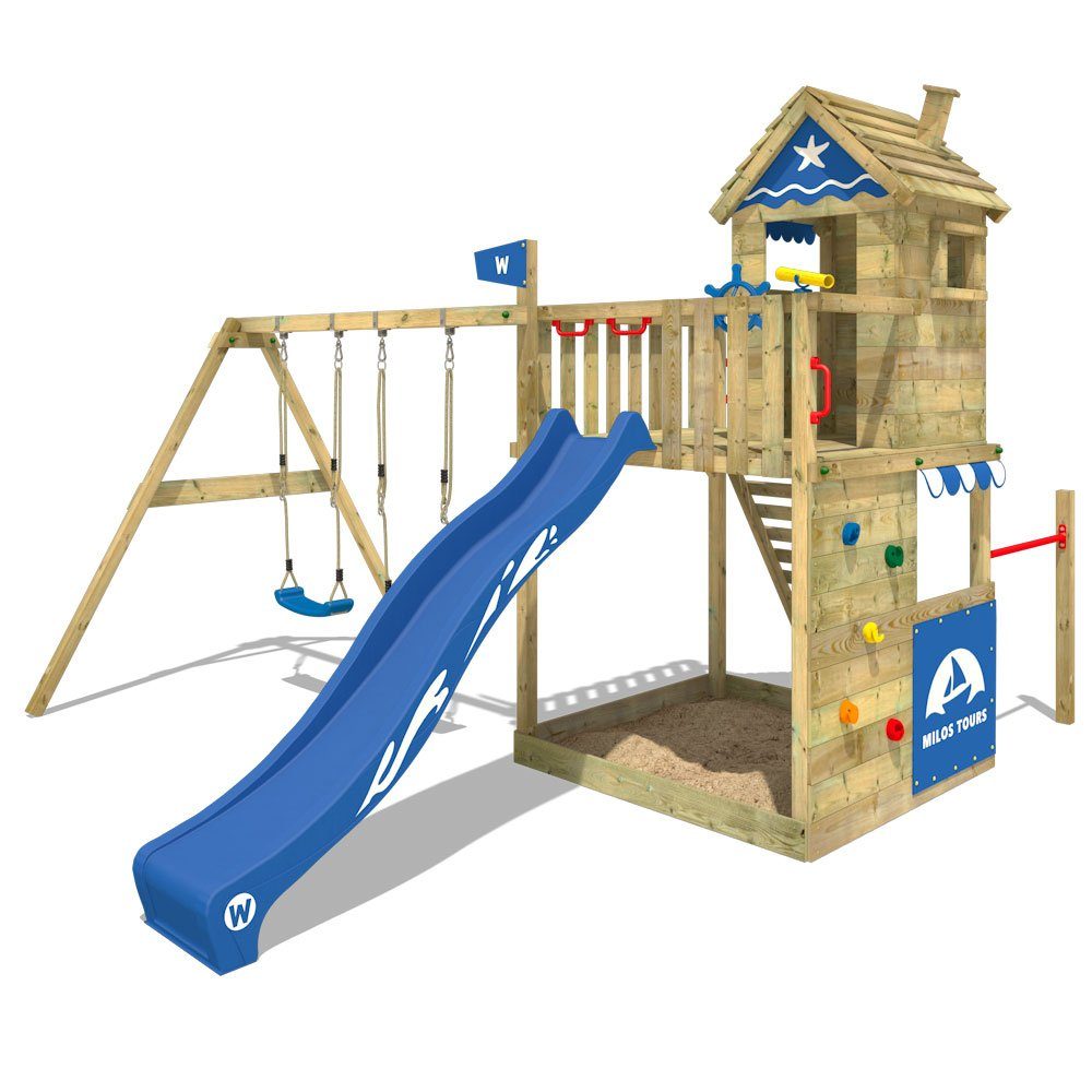 Wickey Spielturm »Smart Sand mit Schaukel & blauer Rutsche