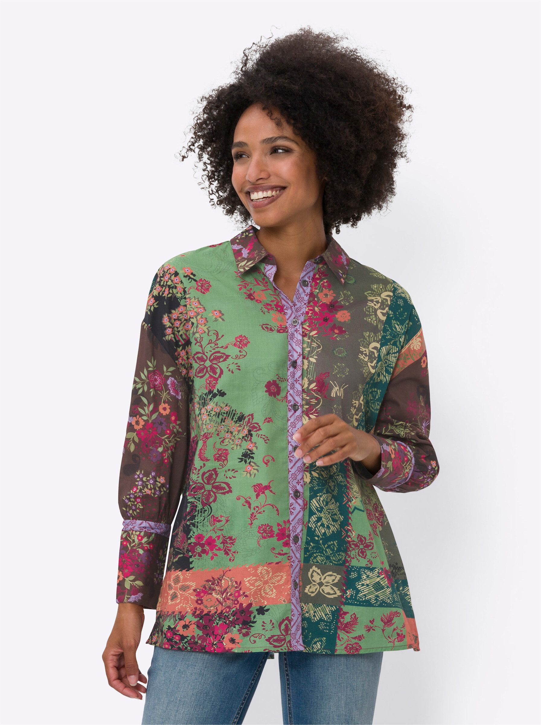 heine Klassische Bluse Druckbluse . günstig online kaufen