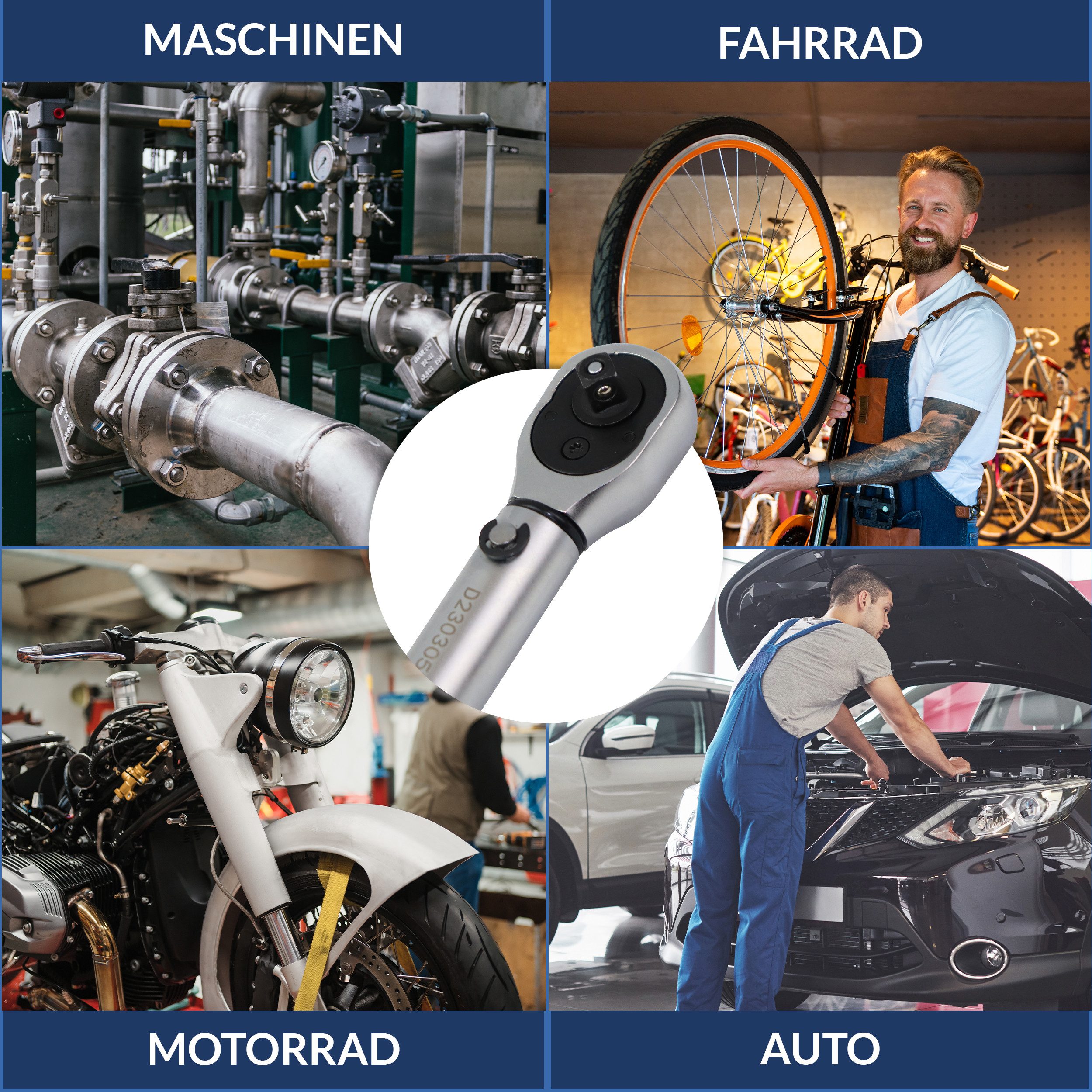 NTG Nutzfahrzeug Technik GmbH Drehmomentschlüssel 1/4" 5-25 Nm Ratsche Drehmoment Werkzeug Motorrad Auto + Koffer (Drehmomentschlüssel), Drehmomentbereich: 5–25 – Bild 4 von 5