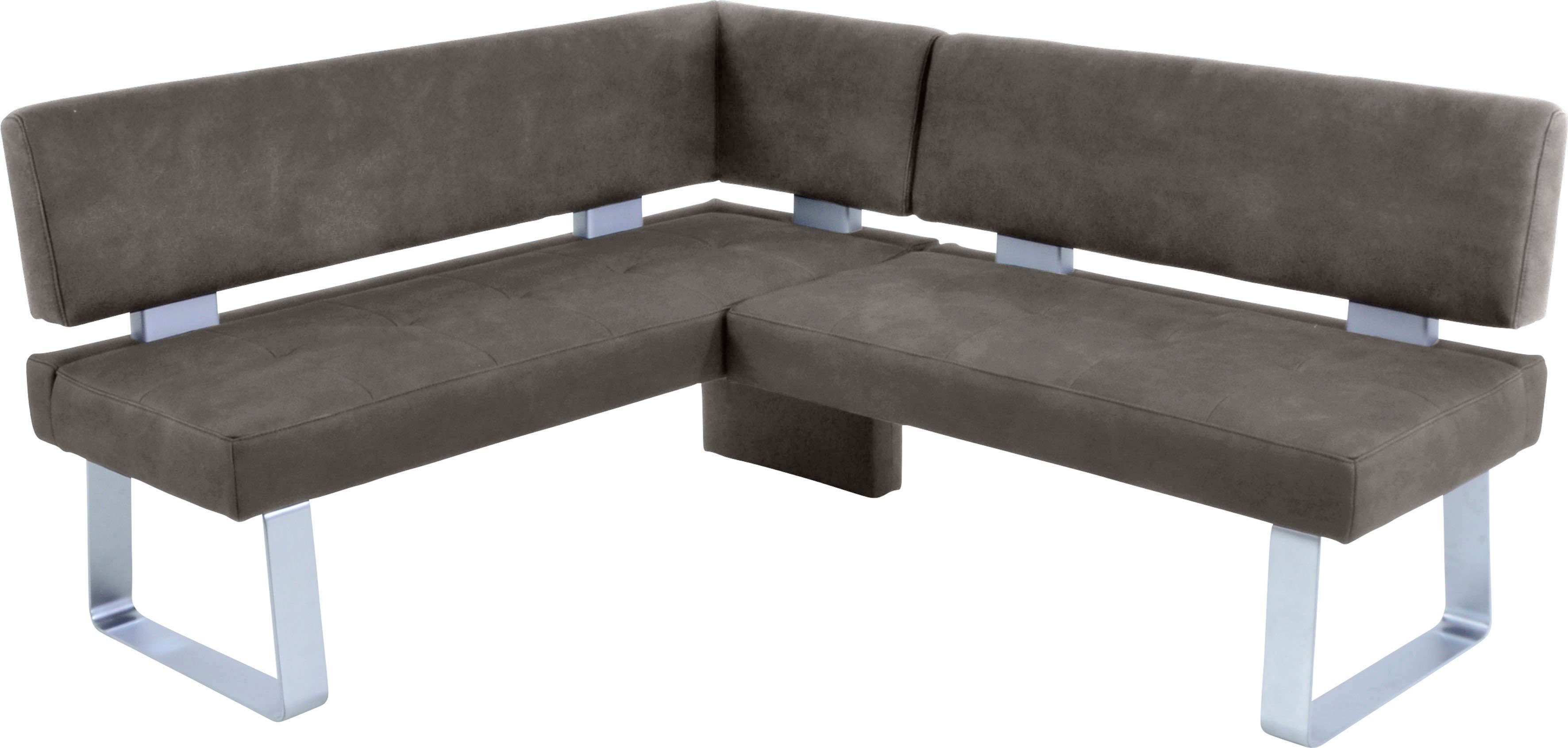 K+W Komfort & Wohnen Eckbank Santos II, gepolstert, Eckbank, wahlweise langer Schenkel 180cm rechts oder links