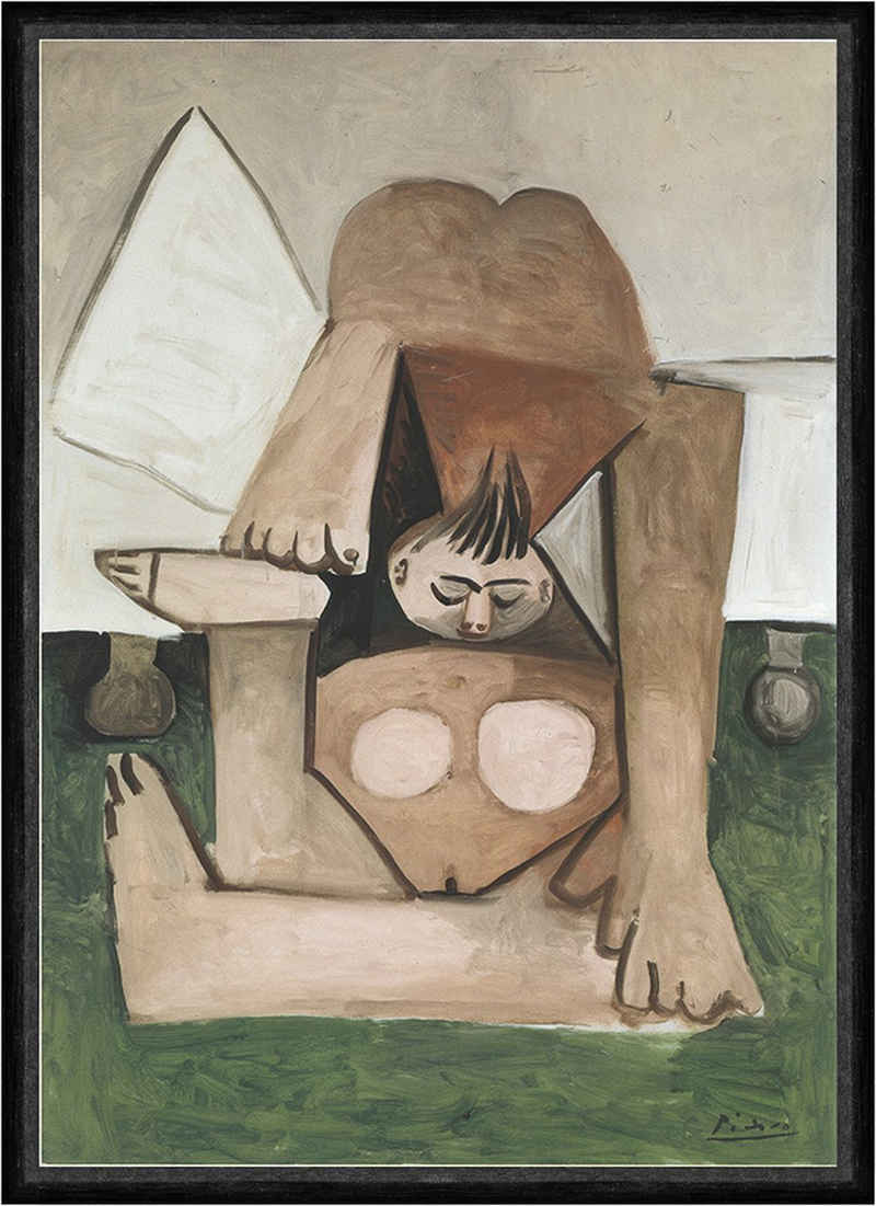Kunstdruck Akt auf dem Diwan Pablo Picasso Nackt Erotik Teppich Faks_Werbung 1377, (1 St)