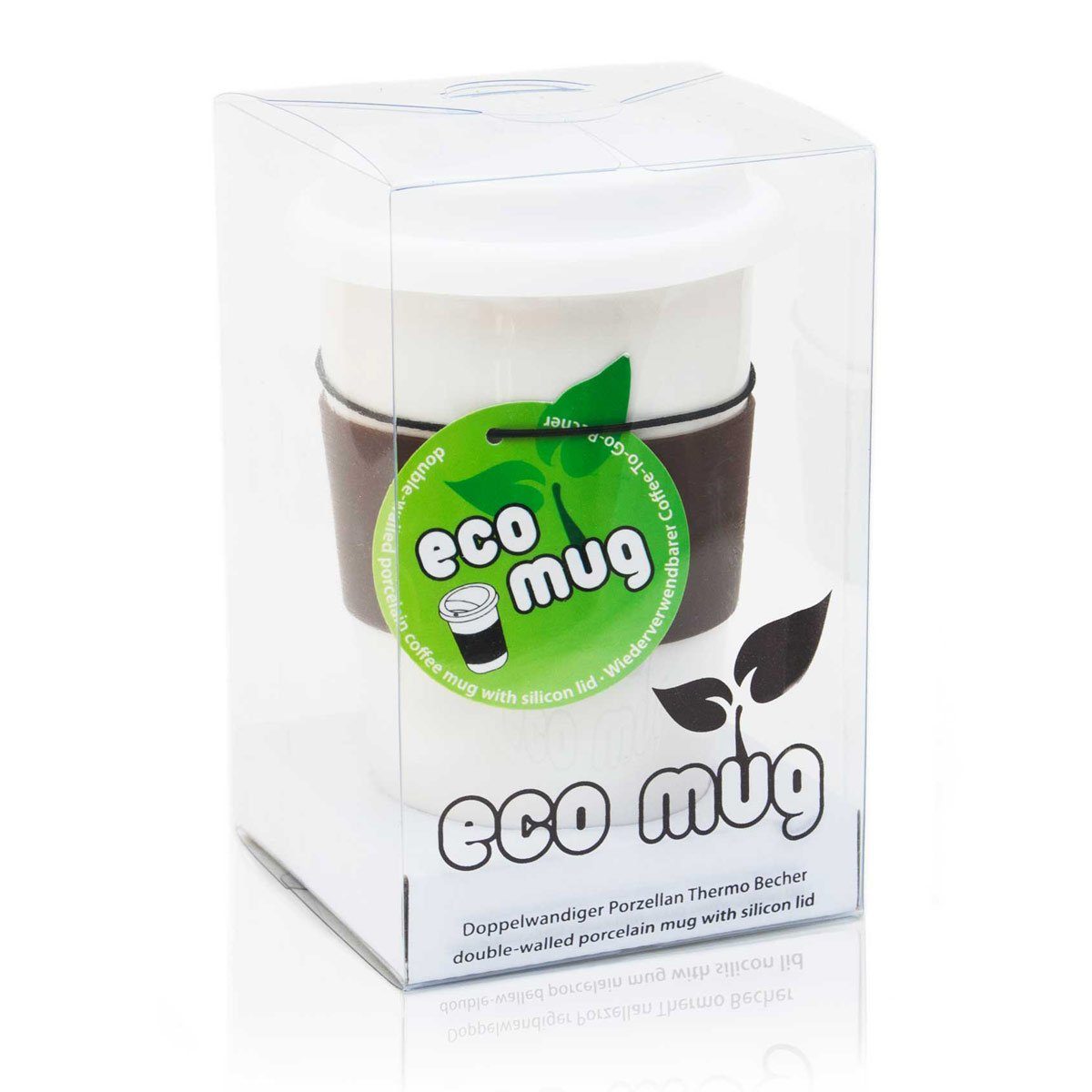 Goods+Gadgets Thermobecher Doppelwandiger Kaffee-Becher, Eco Mug Isobecher  aus Porzellan