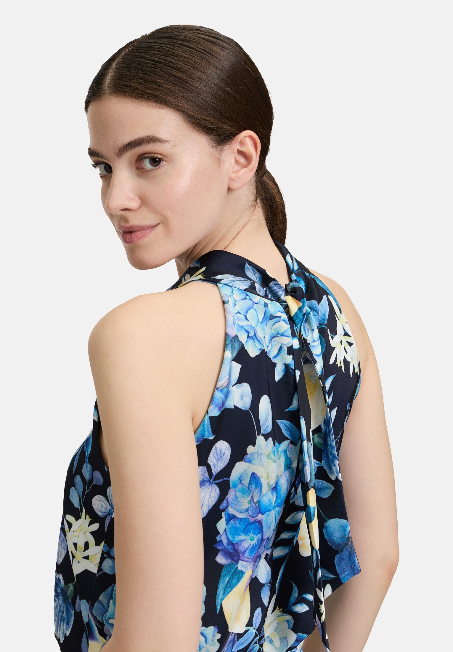 Vera Mont Cocktailkleid Damen mit Stehkragen Druck