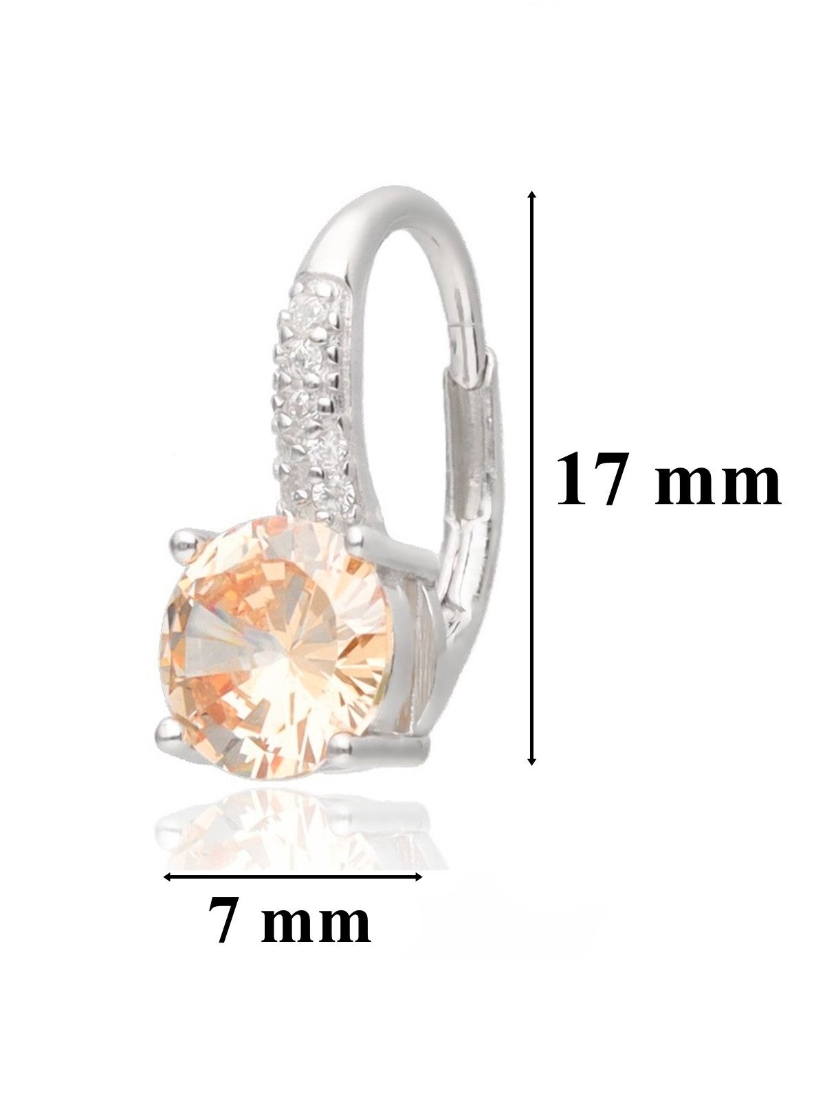 Goldene Hufeisen Paar Ohrhänger Glanzvolle Champagner Runde Zirkonia Brisuren Damen Ohrringe (1 Paar, inkl. Schmuckbox), 925 Sterling Silber, Hypoallergen