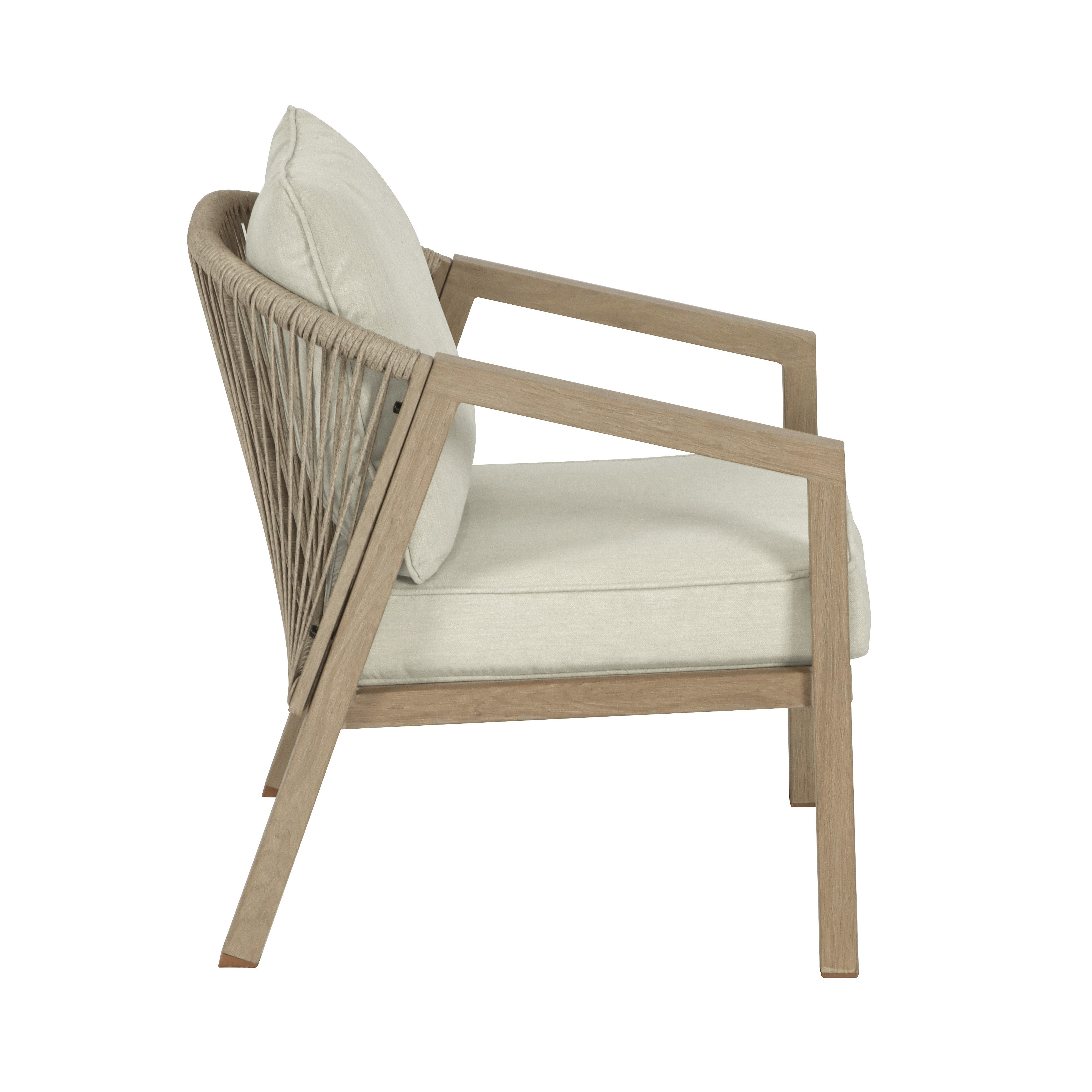 Koll Living Gartenlounge-Set 'Amber' in Beige, aus Stahl in natürlicher Holzoptik, wartungsfrei, (2x Gartensessel, 2-tlg., pulverbeschichteter Stahl in Holzopti – Bild 3 von 5