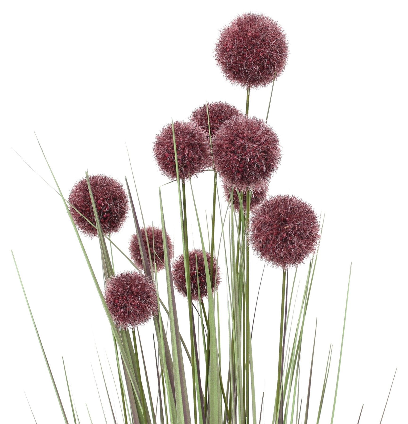 Kunstpflanze "Allium" 90 cm hoch, Topfpflanze, Dekopflanze, unechtes Ziergras, Dekoleidenschaft, Höhe 90 cm, künstliches Dekogras für Wohnzimmer, Bad & Schlafzimmer