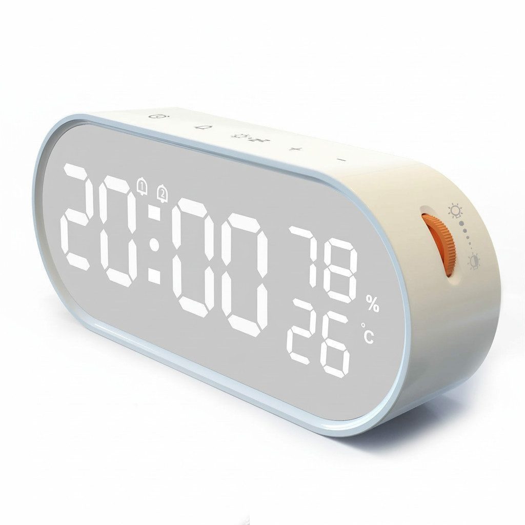 kowdom Wecker LED Wecker dimmbar mit Temperatur & Luftfeuchtigkeit Dual-Alarm dimmbar, Temperatur, Luftfeuchtigkeit, Touch, Dual-Alarm, Nachtmodus