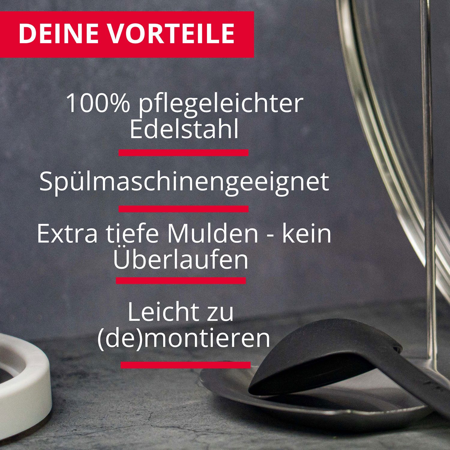WESTMARK Kochlöffelhalter Ablage für Deckel + Löffel – Besteck- und Topfdeckelablage